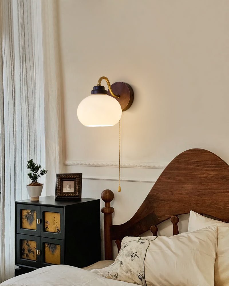Nøordka Light Bespoke Wall Light Fixture Curved Iron And Wood Contemporary Wall Lamp