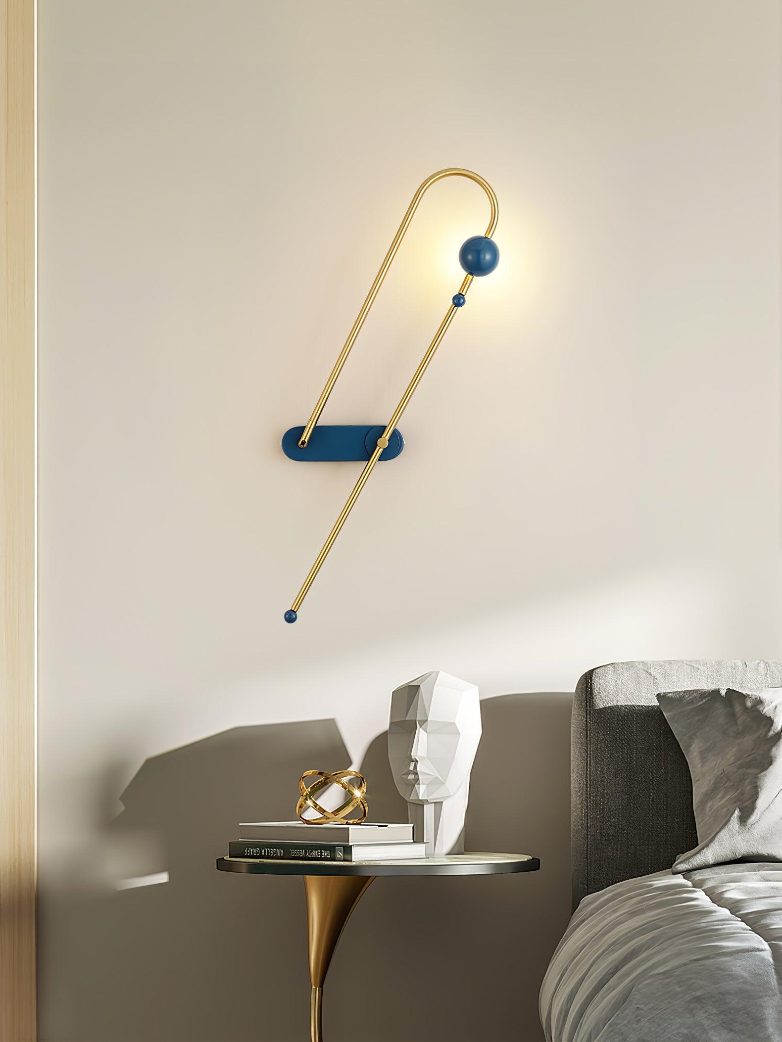 Nøordka Light Bespoke Wall Light Fixture Curved Looped Metal Contemporary Wall Lamp