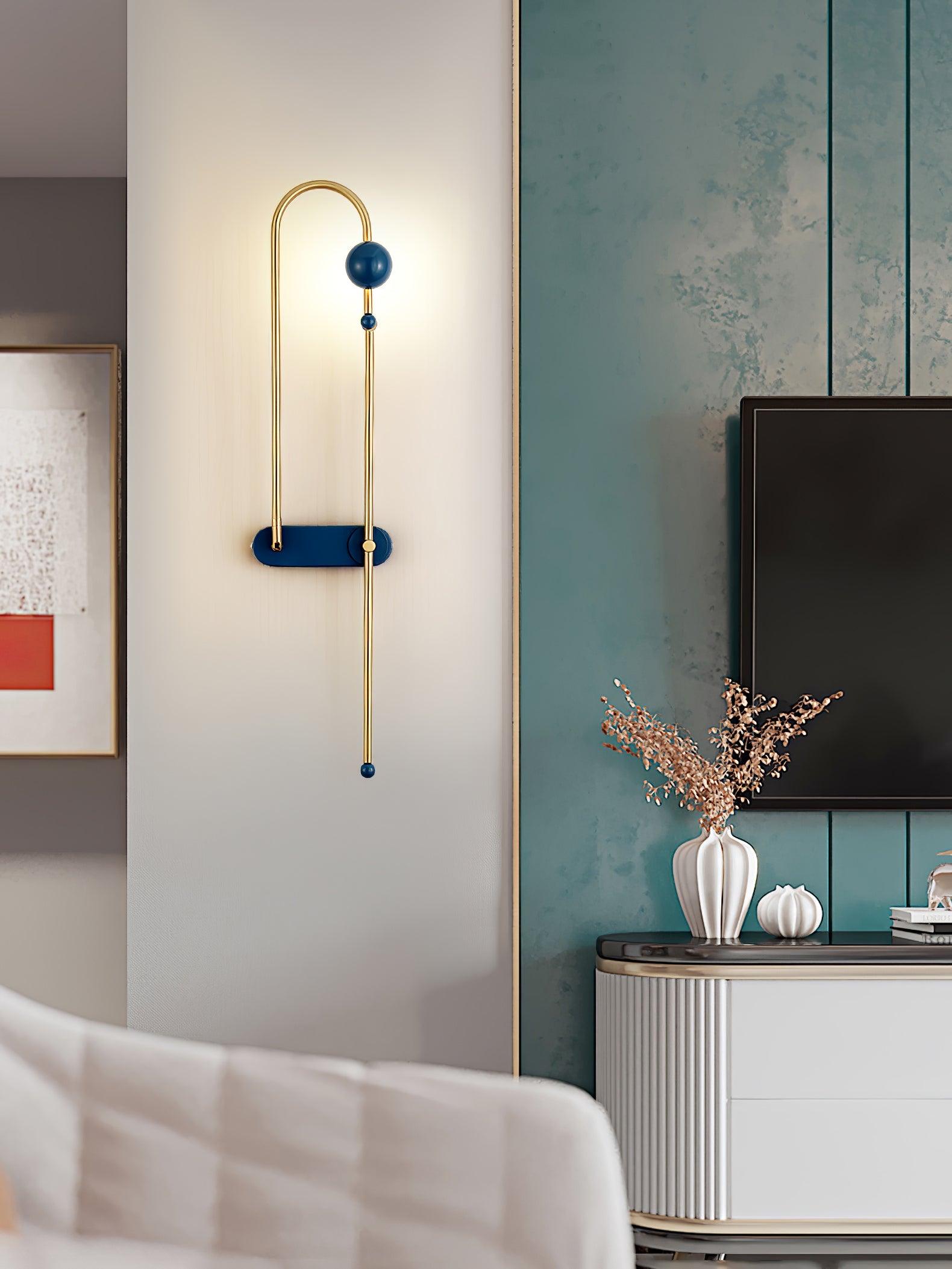 Nøordka Light Bespoke Wall Light Fixture Curved Looped Metal Contemporary Wall Lamp