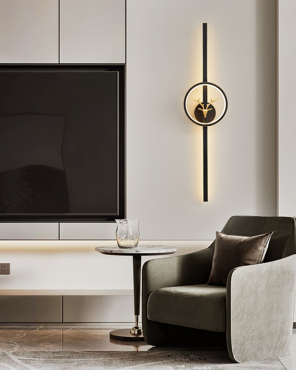 Nøordka Light Bespoke Wall Light Fixture Deer Sculpture Brass Finish Home Wall Lamp