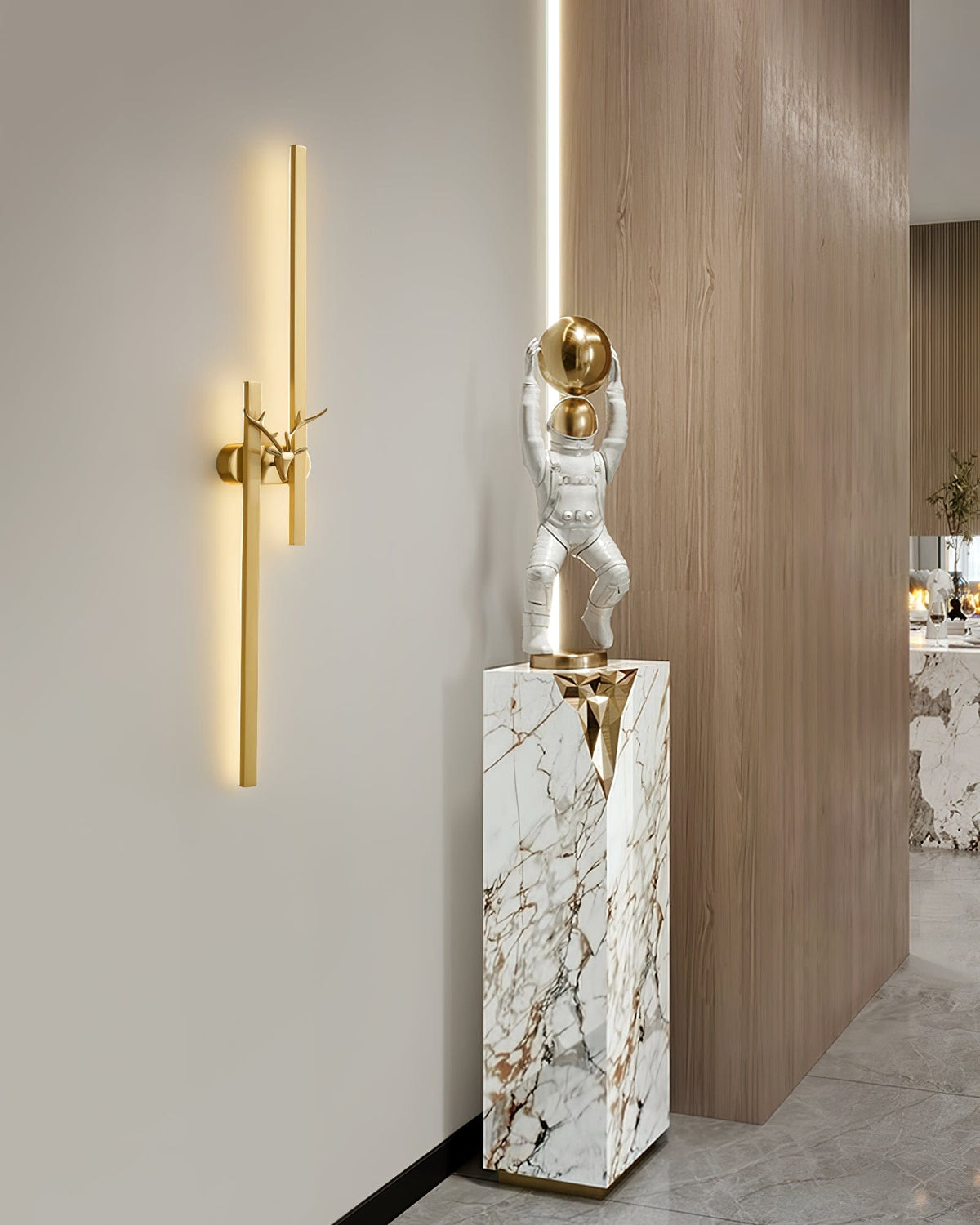 Nøordka Light Bespoke Wall Light Fixture Deer Sculpture Brass Finish Home Wall Lamp