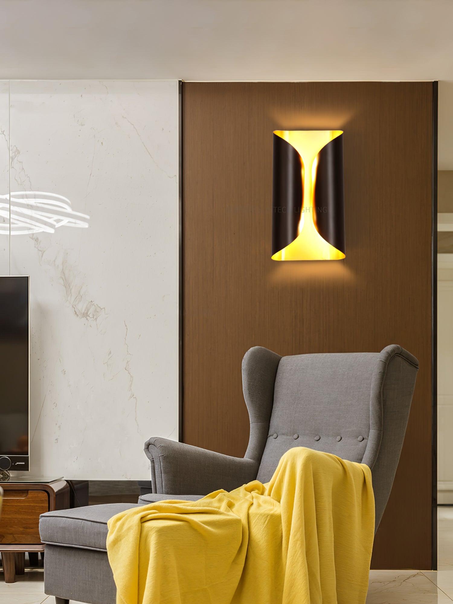 Nøordka Light Bespoke Wall Light Fixture Dramatic Folded Metal Brass Finish Wall Sconce