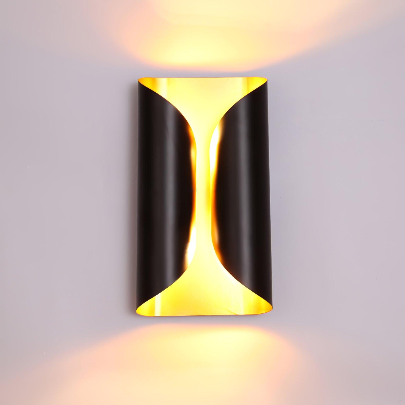 Nøordka Light Bespoke Wall Light Fixture Dramatic Folded Metal Brass Finish Wall Sconce