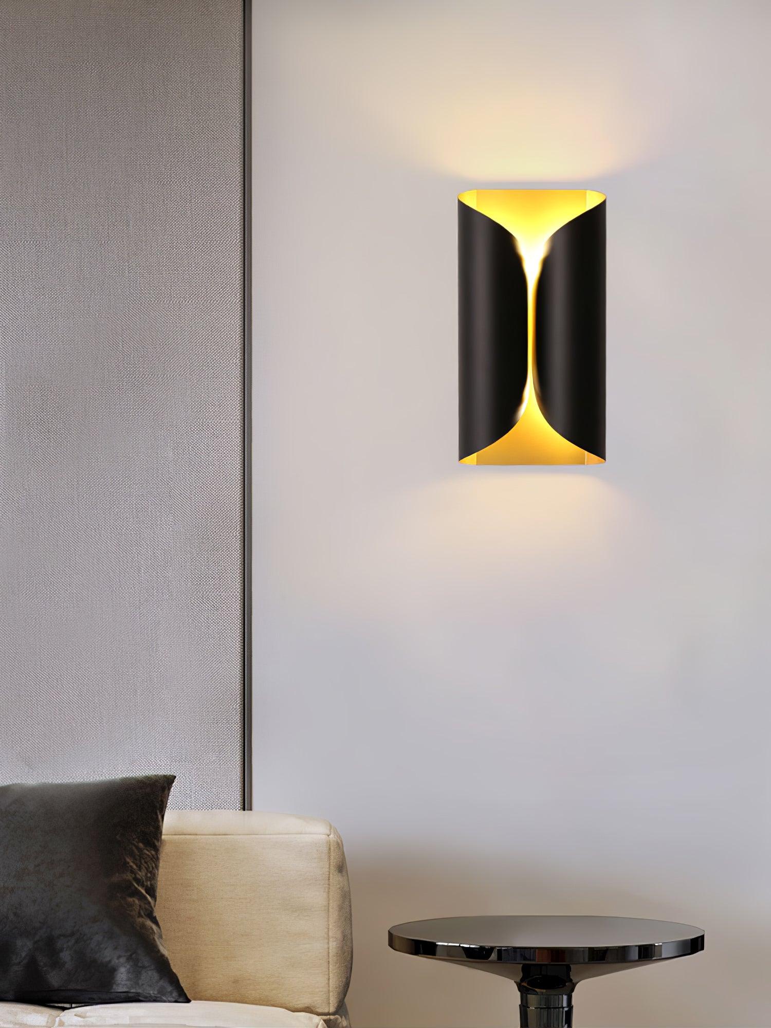 Nøordka Light Bespoke Wall Light Fixture Dramatic Folded Metal Brass Finish Wall Sconce