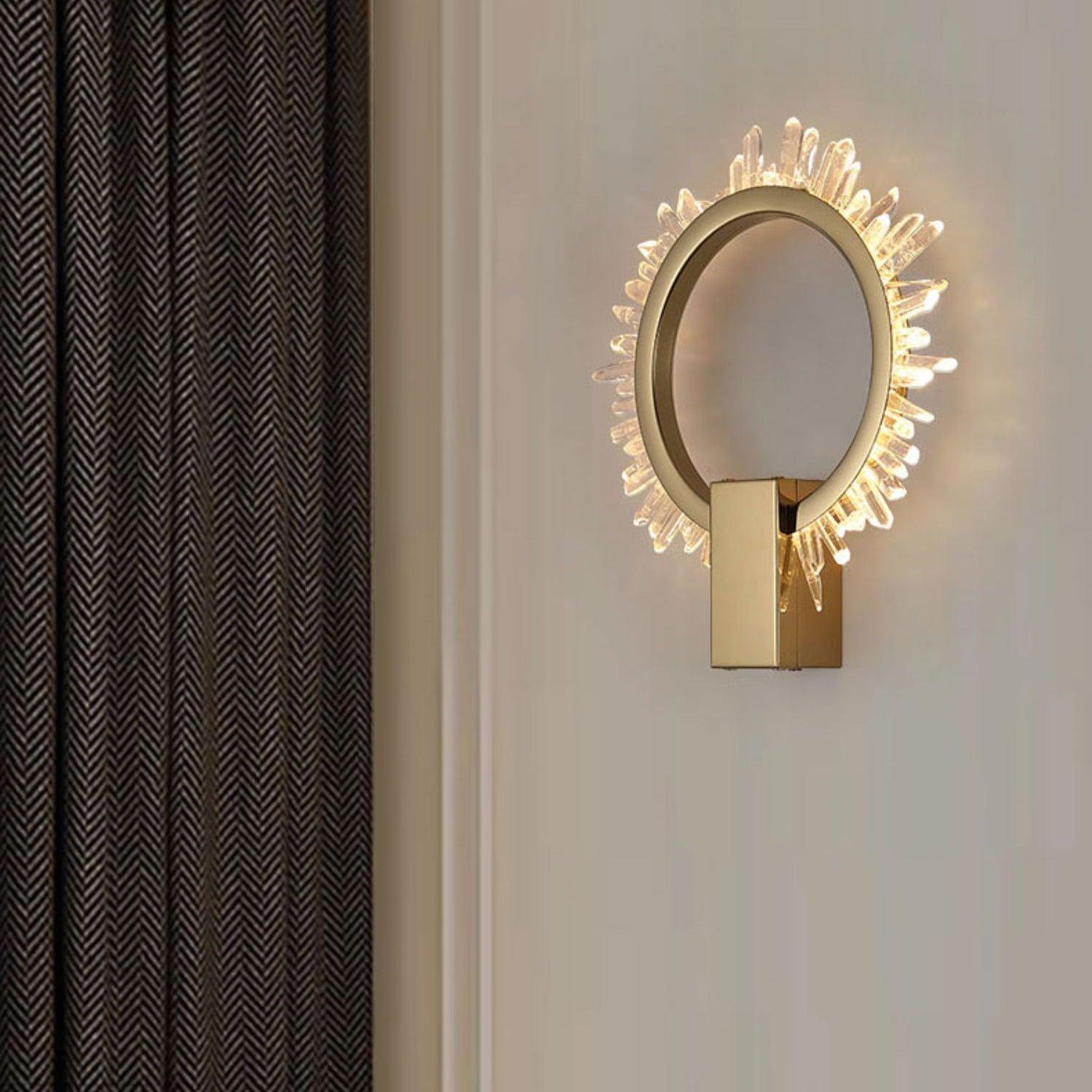 Nøordka Light Bespoke Wall Light Fixture Faceted Crystal Contemporary Luxe Wall Lamp