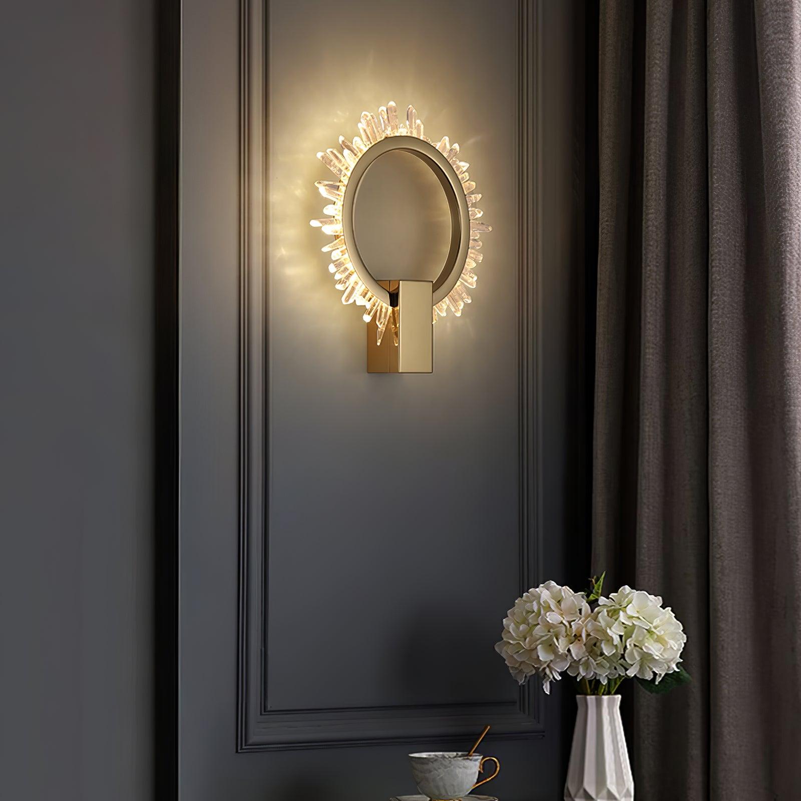 Nøordka Light Bespoke Wall Light Fixture Faceted Crystal Contemporary Luxe Wall Lamp