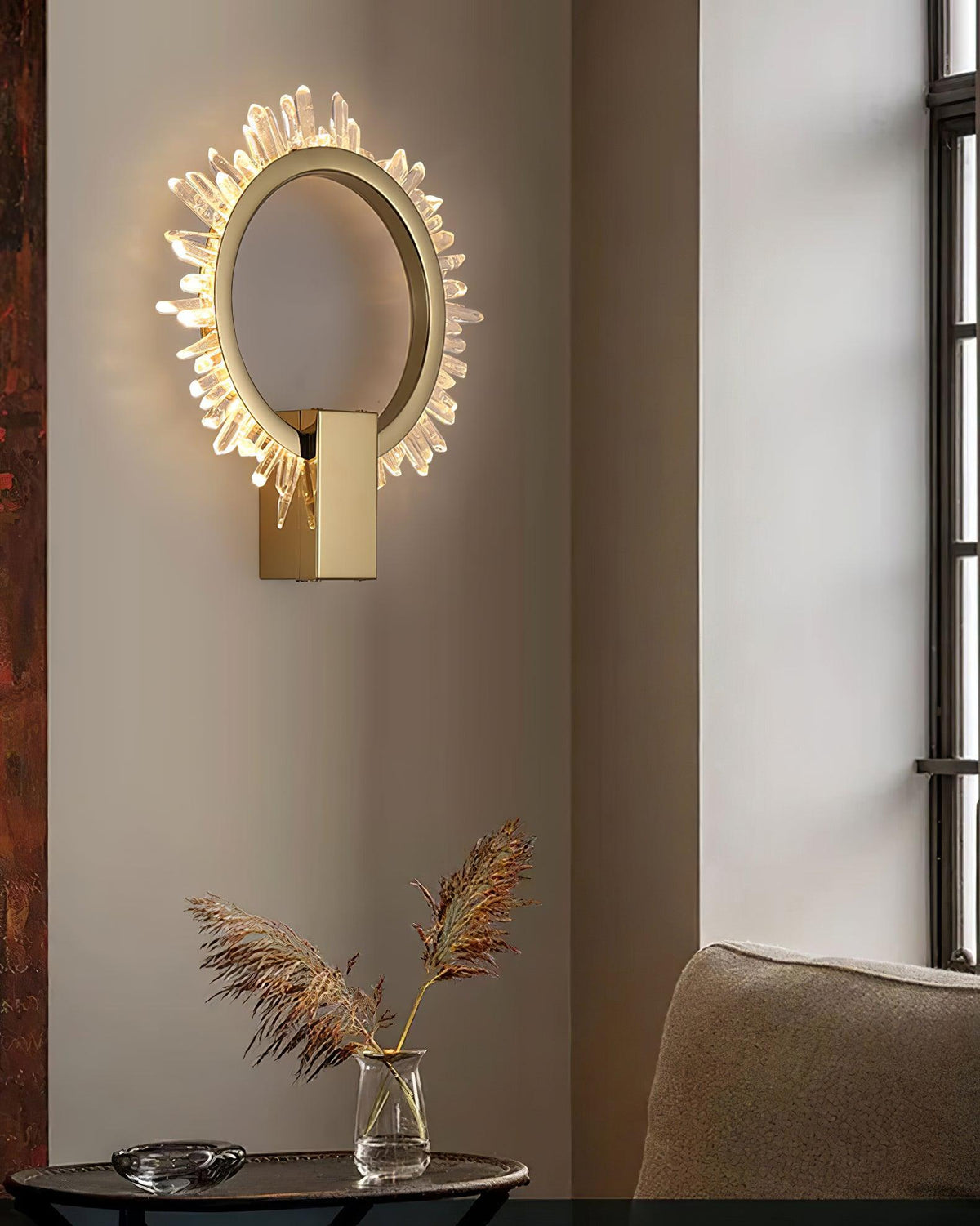 Nøordka Light Bespoke Wall Light Fixture Faceted Crystal Contemporary Luxe Wall Lamp