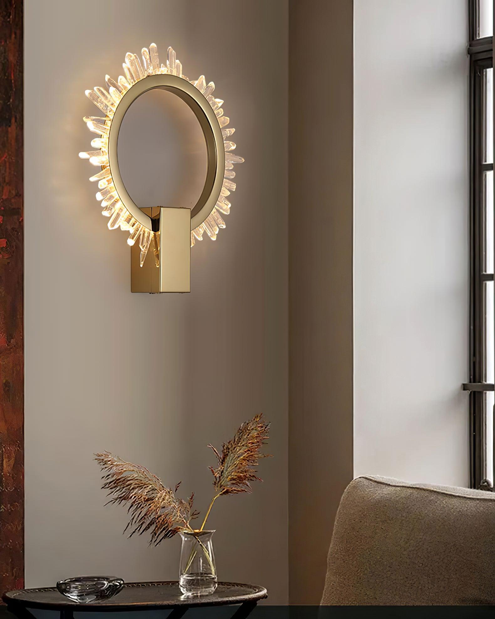 Nøordka Light Bespoke Wall Light Fixture Faceted Crystal Contemporary Luxe Wall Lamp