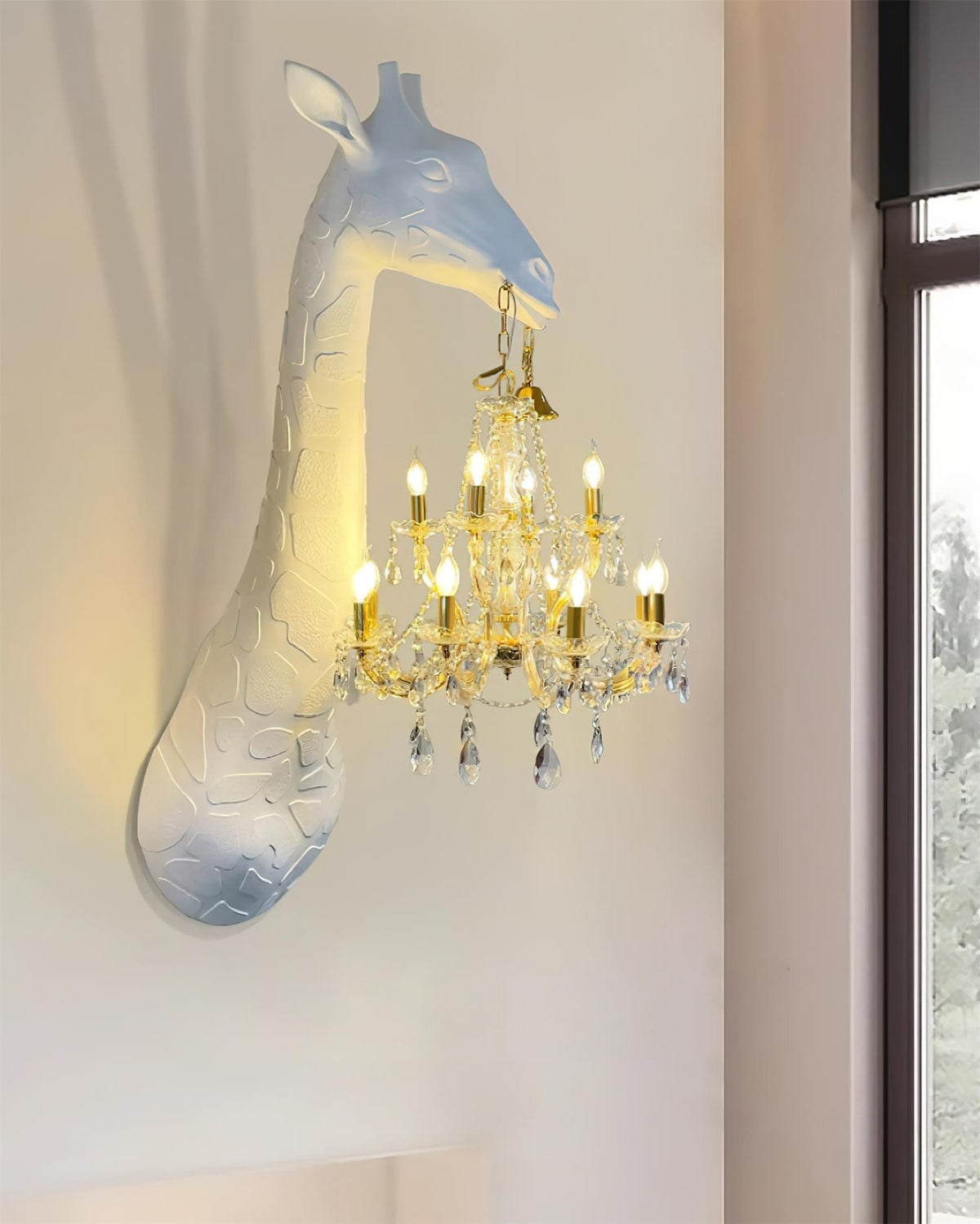 Nøordka Light Bespoke Wall Light Fixture Giraffe Silhouette Crystal Glass Wall Lamp