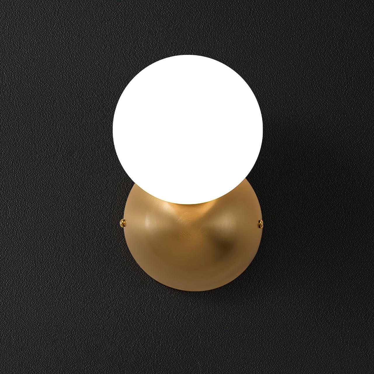 Nøordka Light Bespoke Wall Light Fixture Globe Sleek Matte Brass Finish Wall Light