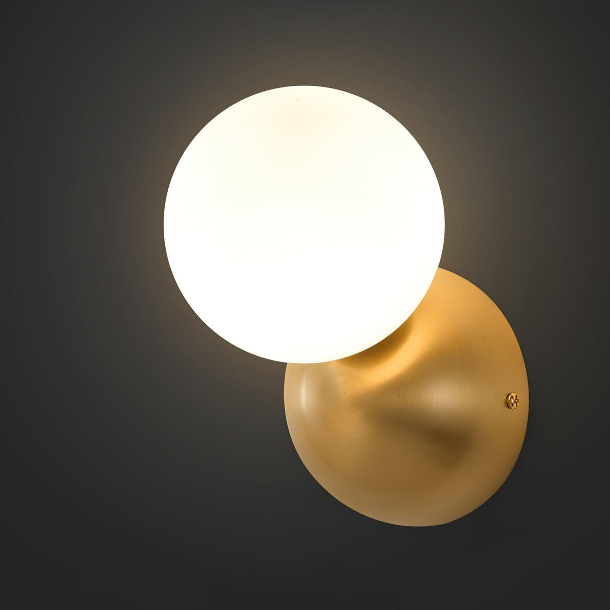 Nøordka Light Bespoke Wall Light Fixture Globe Sleek Matte Brass Finish Wall Light