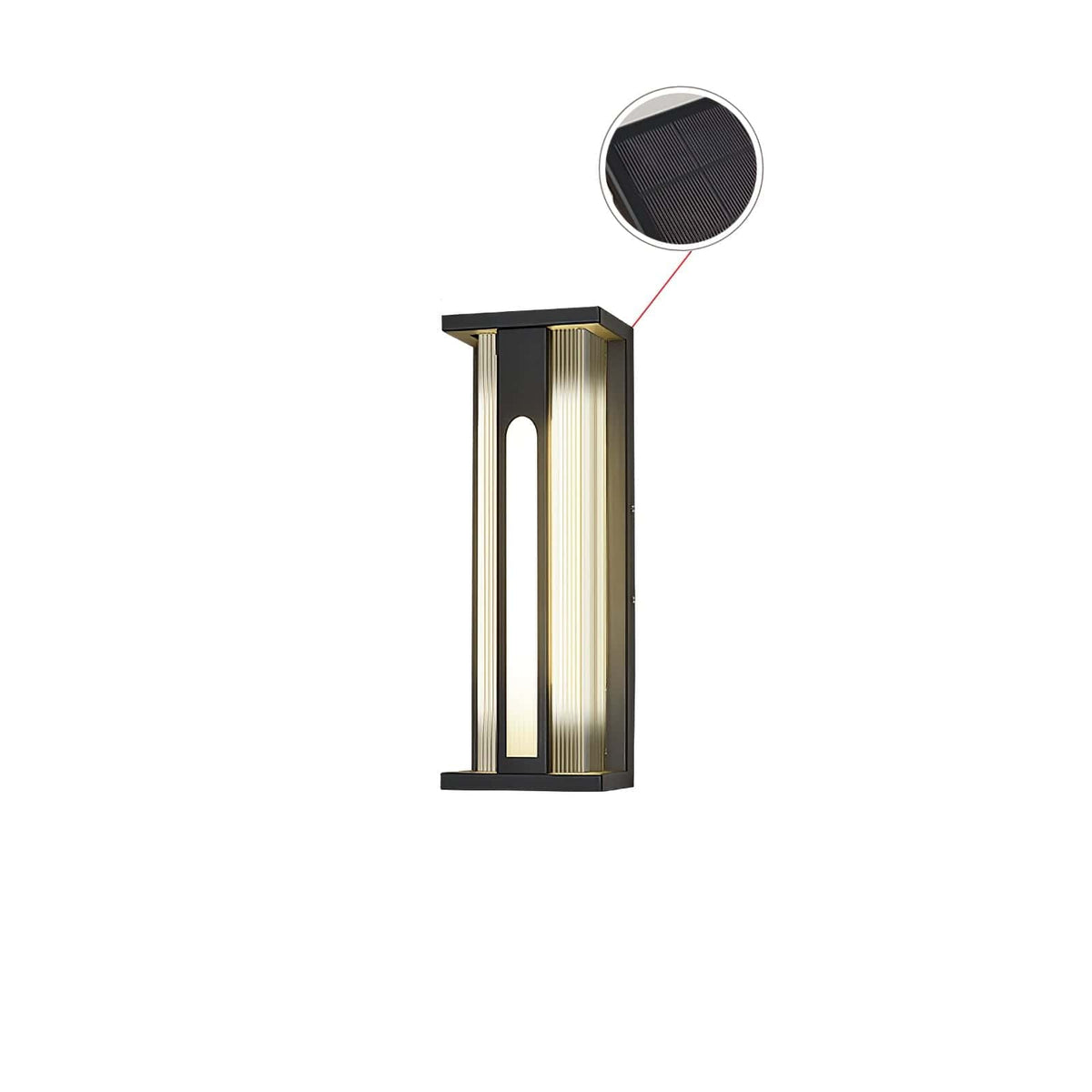 Nøordka Light Bespoke Wall Light Fixture L 6.3″ x W 4.7″ x H 15.7″ / L 16cm x W 12cm x H 40cm / Model B: Solar-Powered Version / Warm Light Brushed Stainless Steel Contemporary Wall Lamp