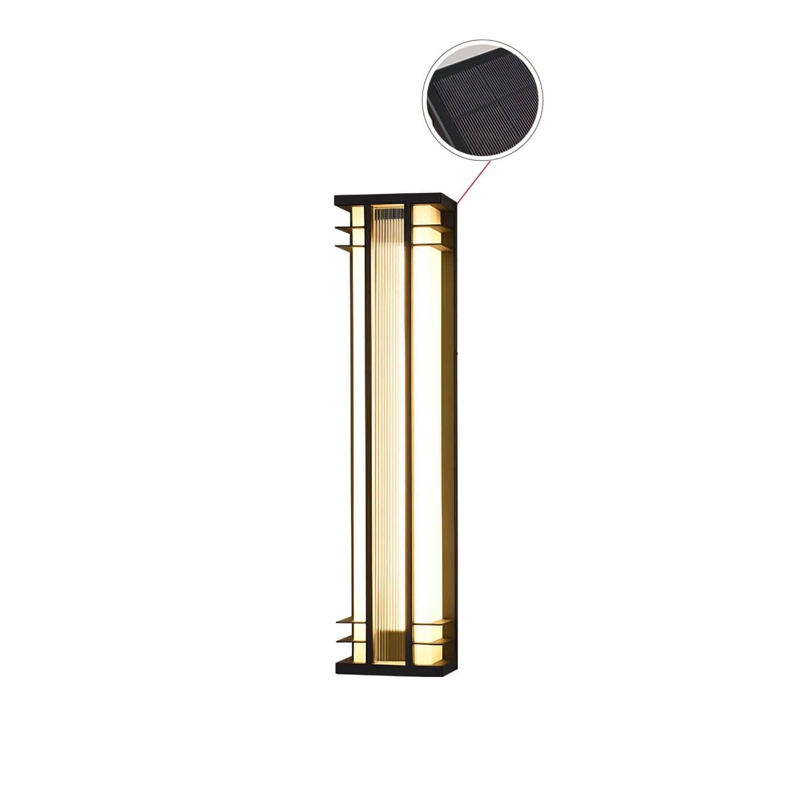 Nøordka Light Bespoke Wall Light Fixture L 6.3″ x W 4.7″ x H 27.6″ / L 16cm x W 12cm x H 70cm / Model B: Solar-Powered Version / Warm Light Vertical Stainless Steel Contemporary Wall Light