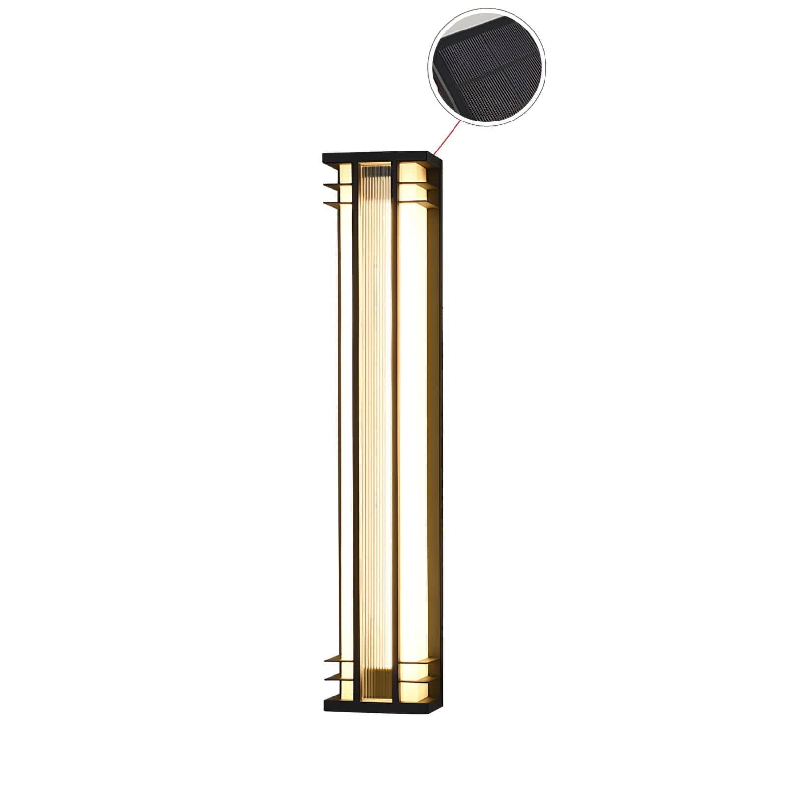 Nøordka Light Bespoke Wall Light Fixture L 6.3″ x W 4.7″ x H 39.4″ / L 16cm x W 12cm x H 100cm / Model B: Solar-Powered Version / Warm Light Vertical Stainless Steel Contemporary Wall Light