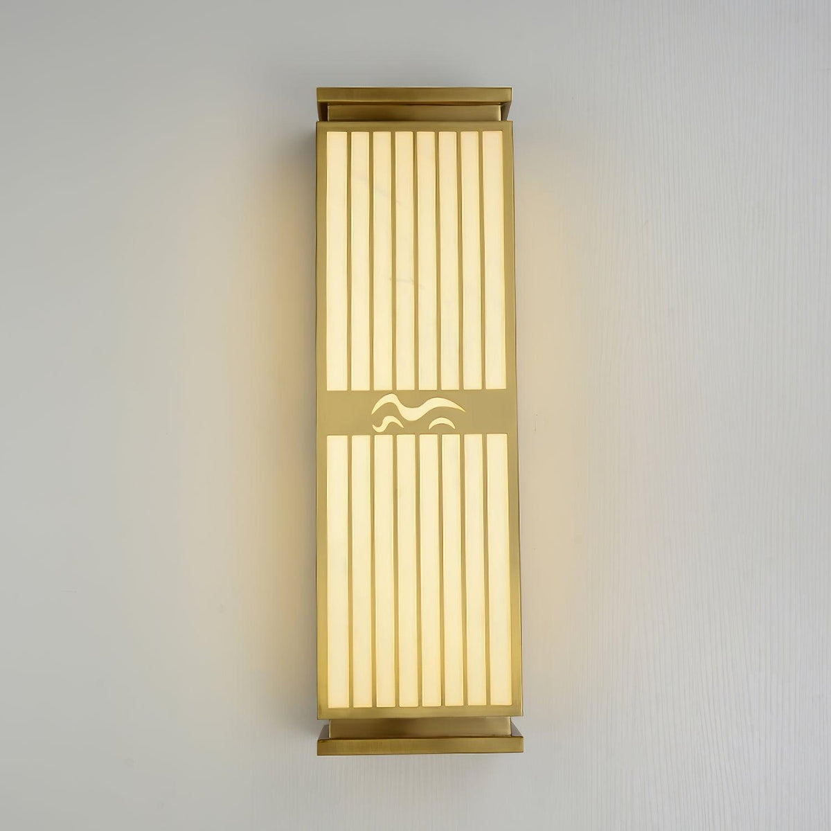 Nøordka Light Bespoke Wall Light Fixture L 7.1″ x W 4.7″ x H 23.6″ / L 18cm x W 12cm x H 60cm / Gold &amp; White / Warm Light Metal Contemporary Urban Elegance Wall Light