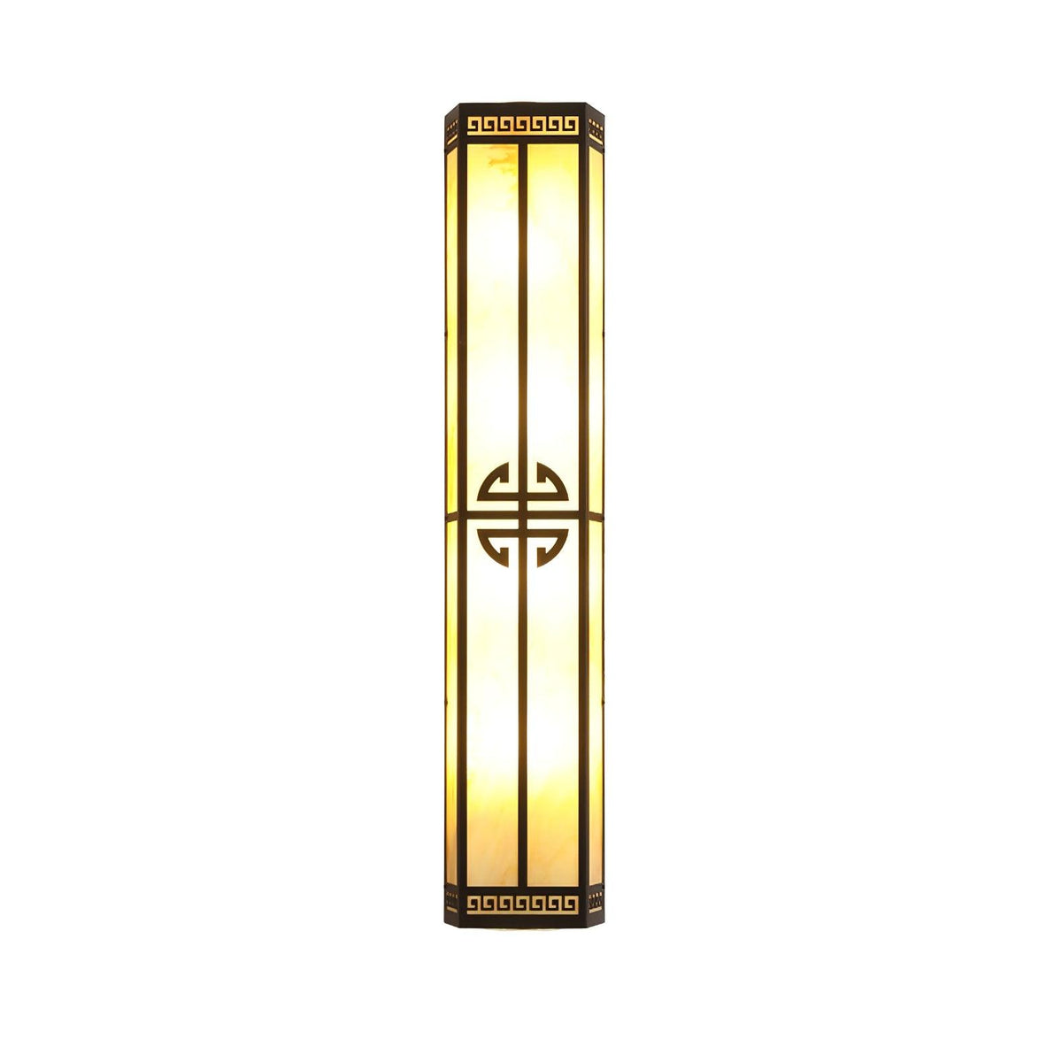 Nøordka Light Bespoke Wall Light Fixture L 7.9″ x W 4.7″ x H 47.2″ / L 20cm x W 12cm x H 120cm / Black &amp; White / Warm Light Alabaster Contemporary Outdoor Wall Sconce