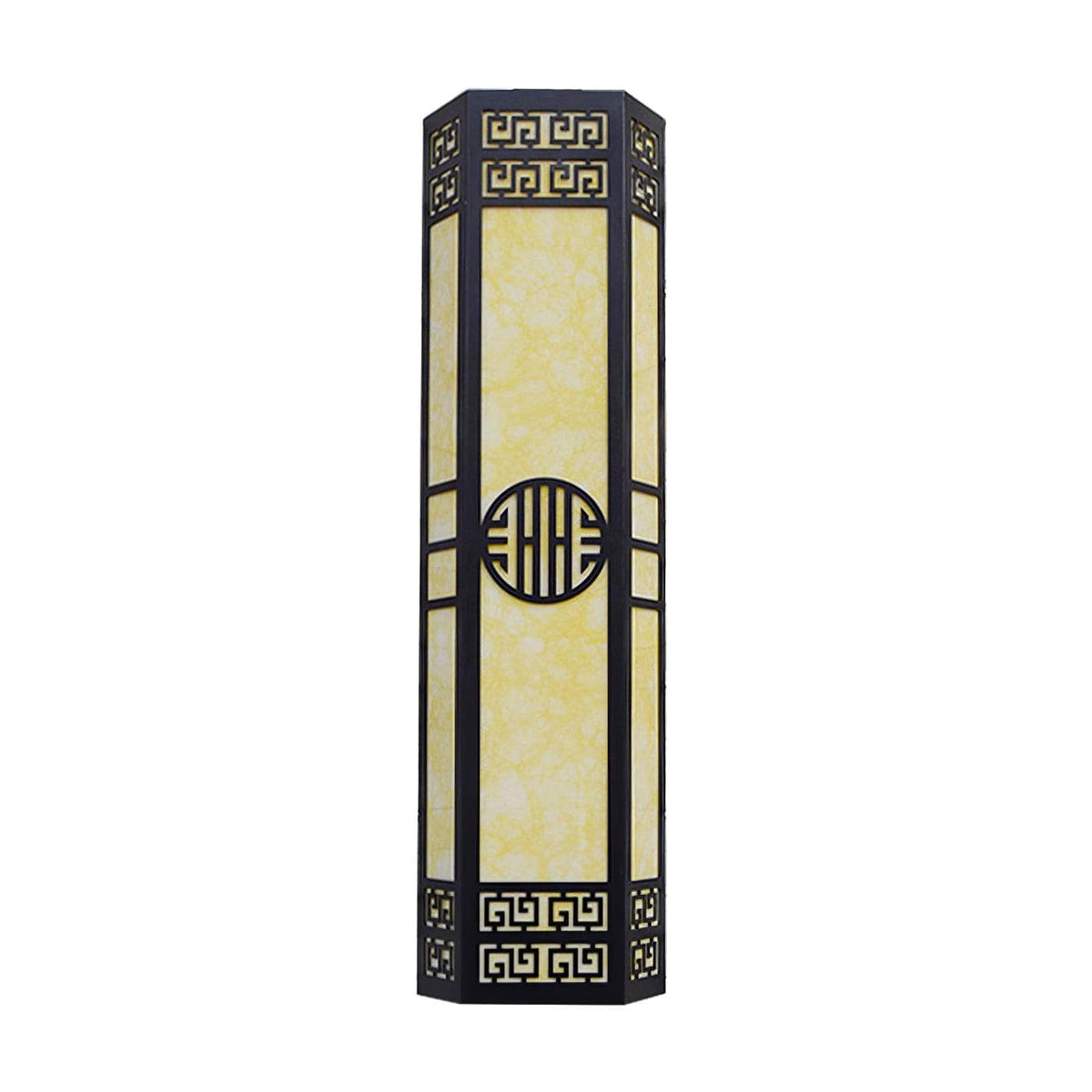 Nøordka Light Bespoke Wall Light Fixture L 9.8″ x W 5.9″ x H 31.5″ / L 25cm x W 15cm x H 80cm / Black &amp; Light Yellow / Warm Light Striped Metal Nordic Inspired Wall Sconce