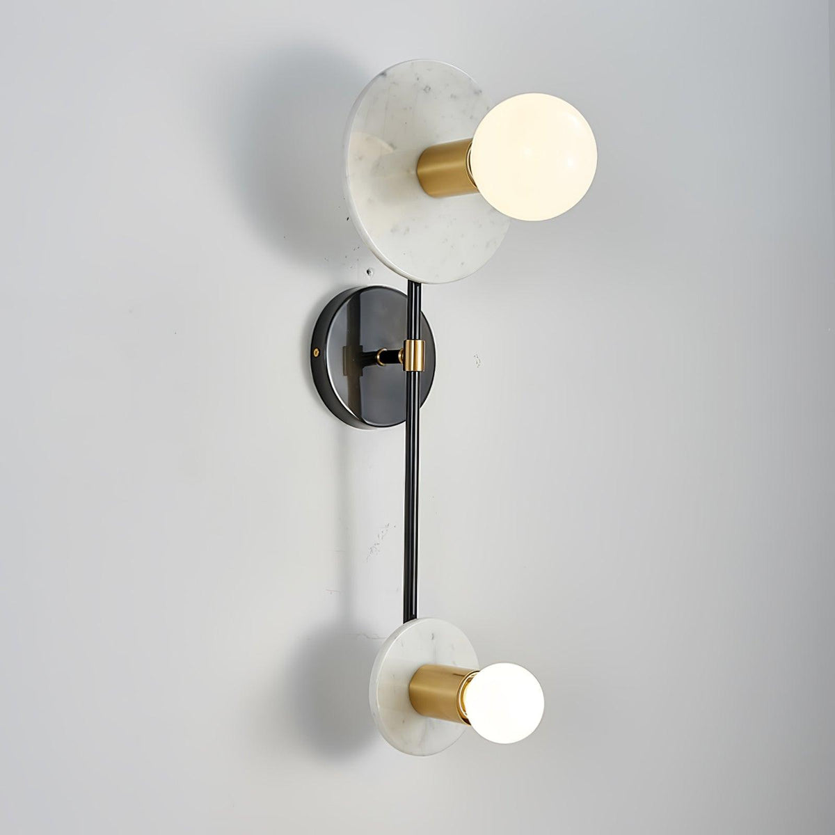 Nøordka Light Bespoke Wall Light Fixture Marble Balance Scale Brass Finish Wall Sconce