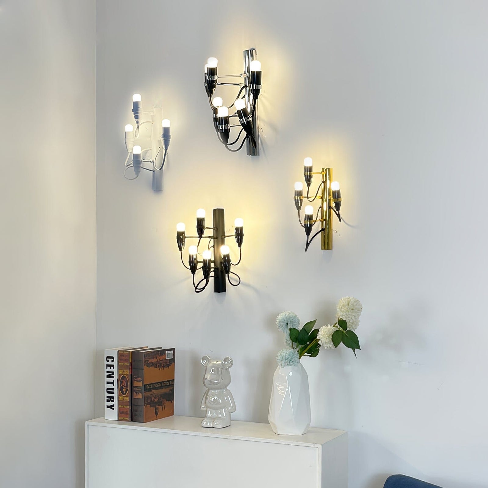 Nøordka Light Bespoke Wall Light Fixture Mirror Polished Steel Contemporary Wall Lamp