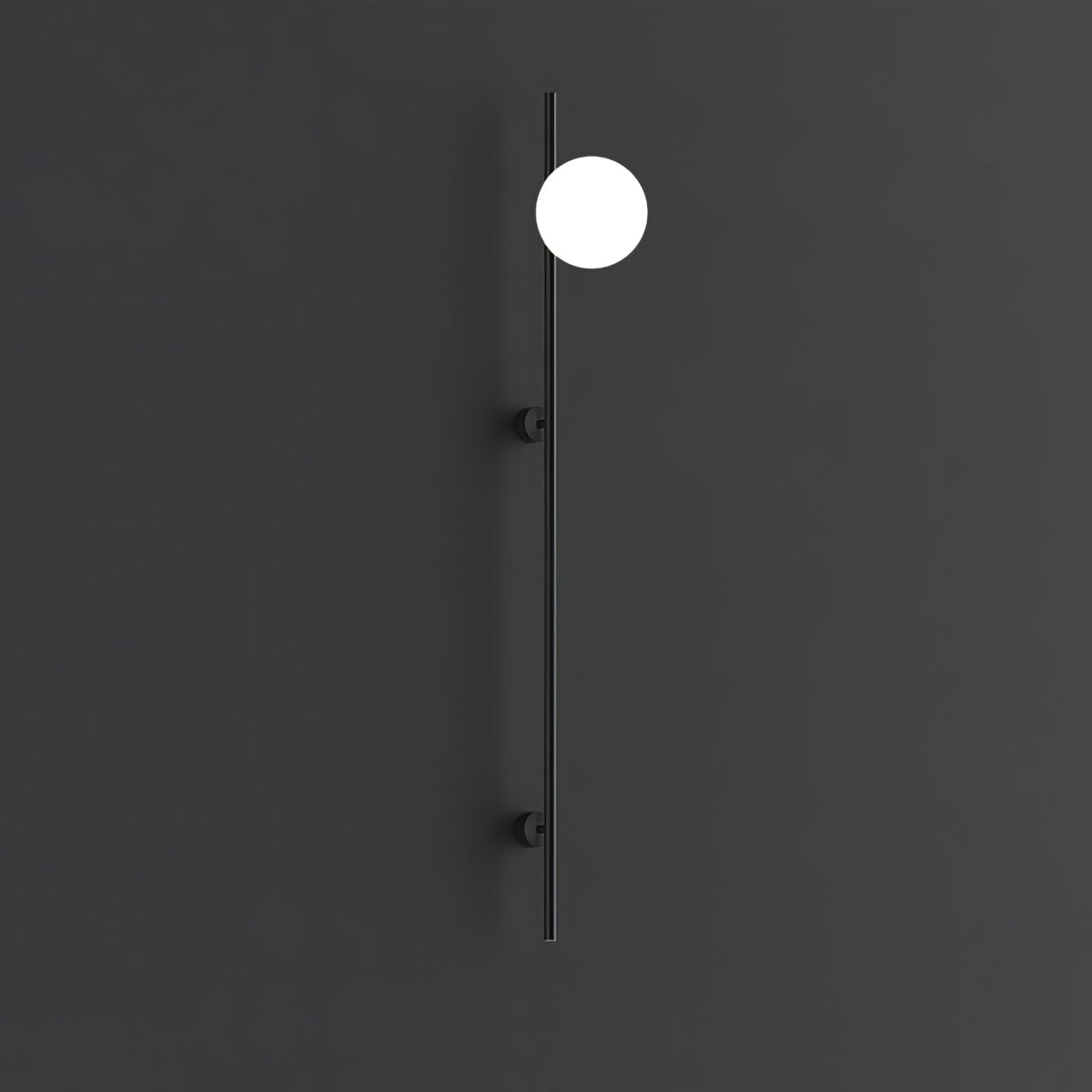 Nøordka Light Bespoke Wall Light Fixture Model A ∅ 5.9″ x H 45.3″ / Dia 15cm x H 115cm / Black White Glass Scandinavian Inspired Wall Light