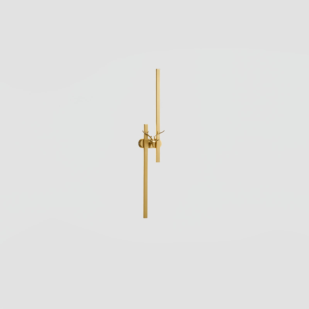 Nøordka Light Bespoke Wall Light Fixture Model A ∅ 7.9″ x H 23.6″ / Dia 20cm x H 60cm / Brass &amp; Three-Color Changing Light Deer Sculpture Brass Finish Home Wall Lamp