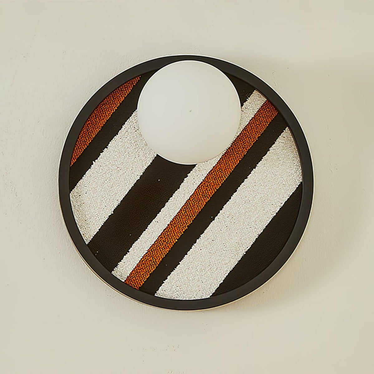 Nøordka Light Bespoke Wall Light Fixture Model A ∅ 9.8″ x H 4.7″ Textured Circular Frame Contemporary Wall Light