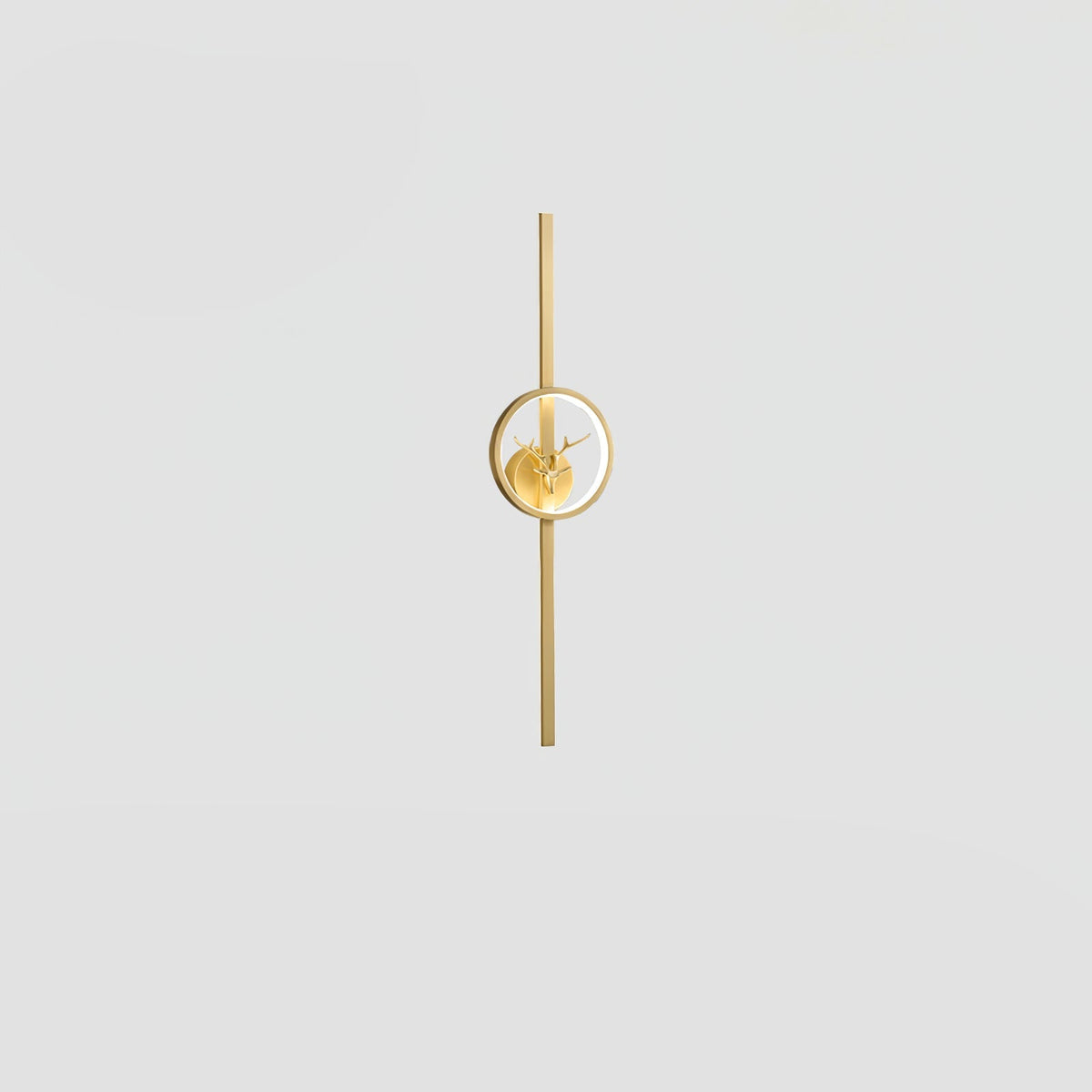 Nøordka Light Bespoke Wall Light Fixture Model B ∅ 5.1″ x H 23.6″ / Dia 13cm x H 60cm / Brass &amp; Three-Color Changing Light Deer Sculpture Brass Finish Home Wall Lamp