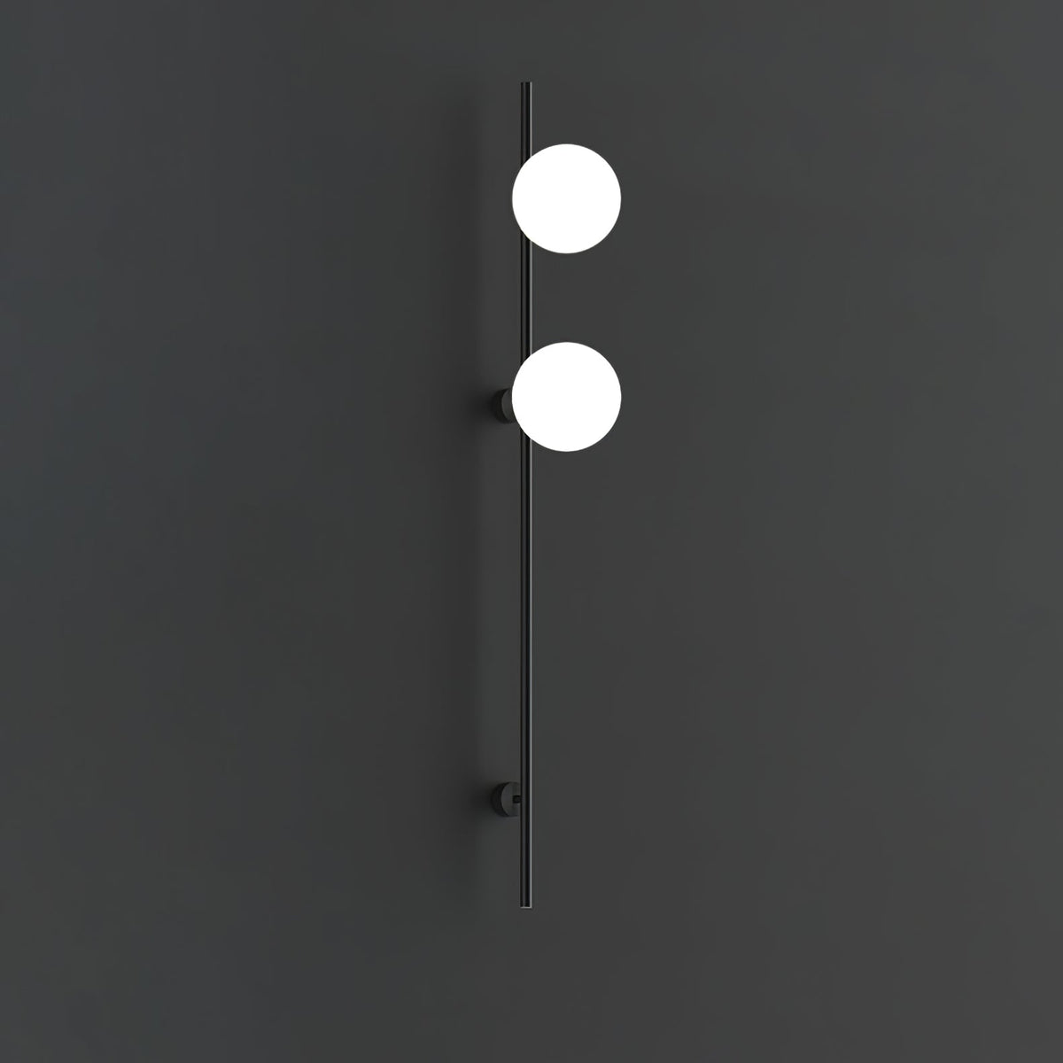 Nøordka Light Bespoke Wall Light Fixture Model B ∅ 5.9″ x H 45.3″ / Dia 15cm x H 115cm / Black White Glass Scandinavian Inspired Wall Light