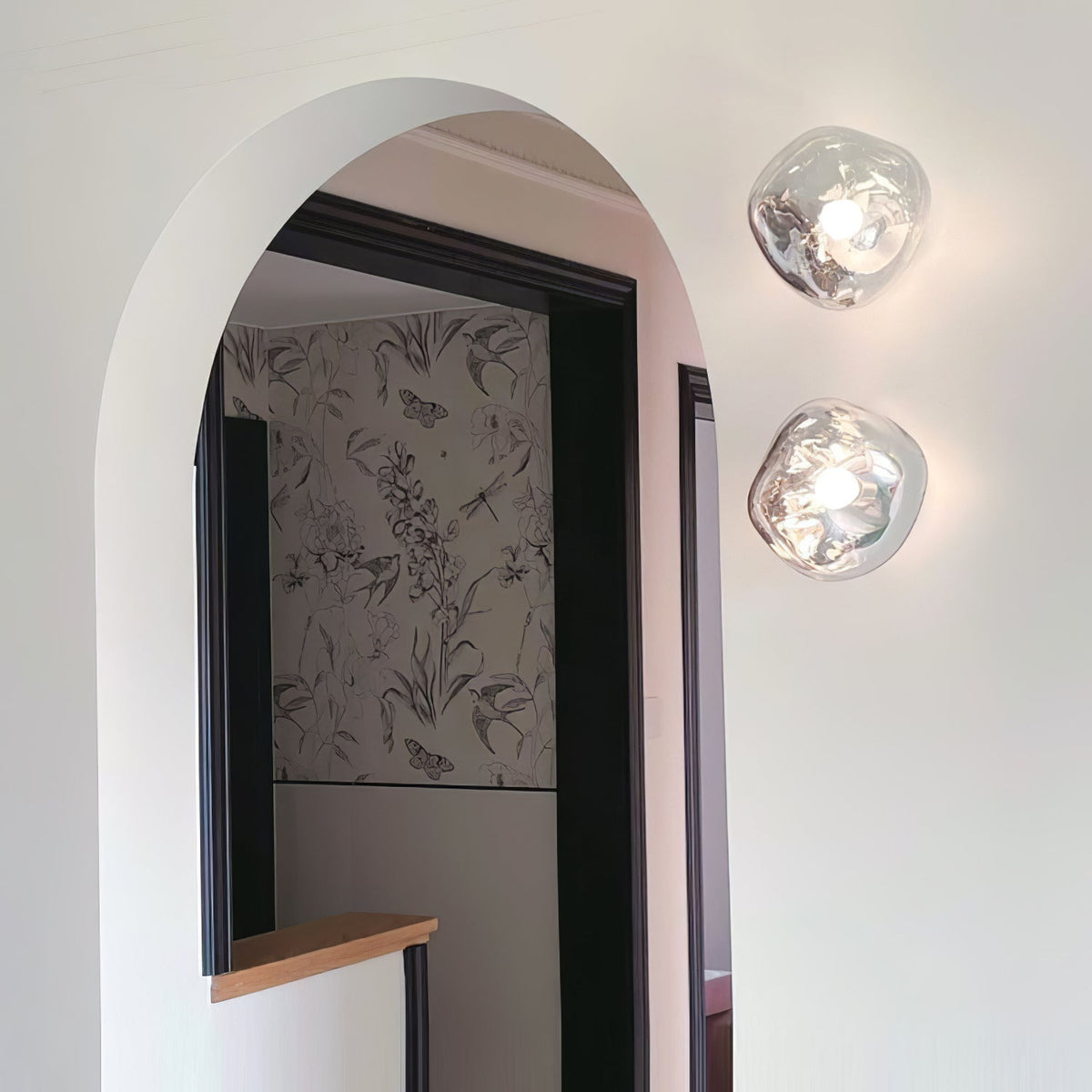 Nøordka Light Bespoke Wall Light Fixture Molten Glass Mirror Contemporary Wall Lamp