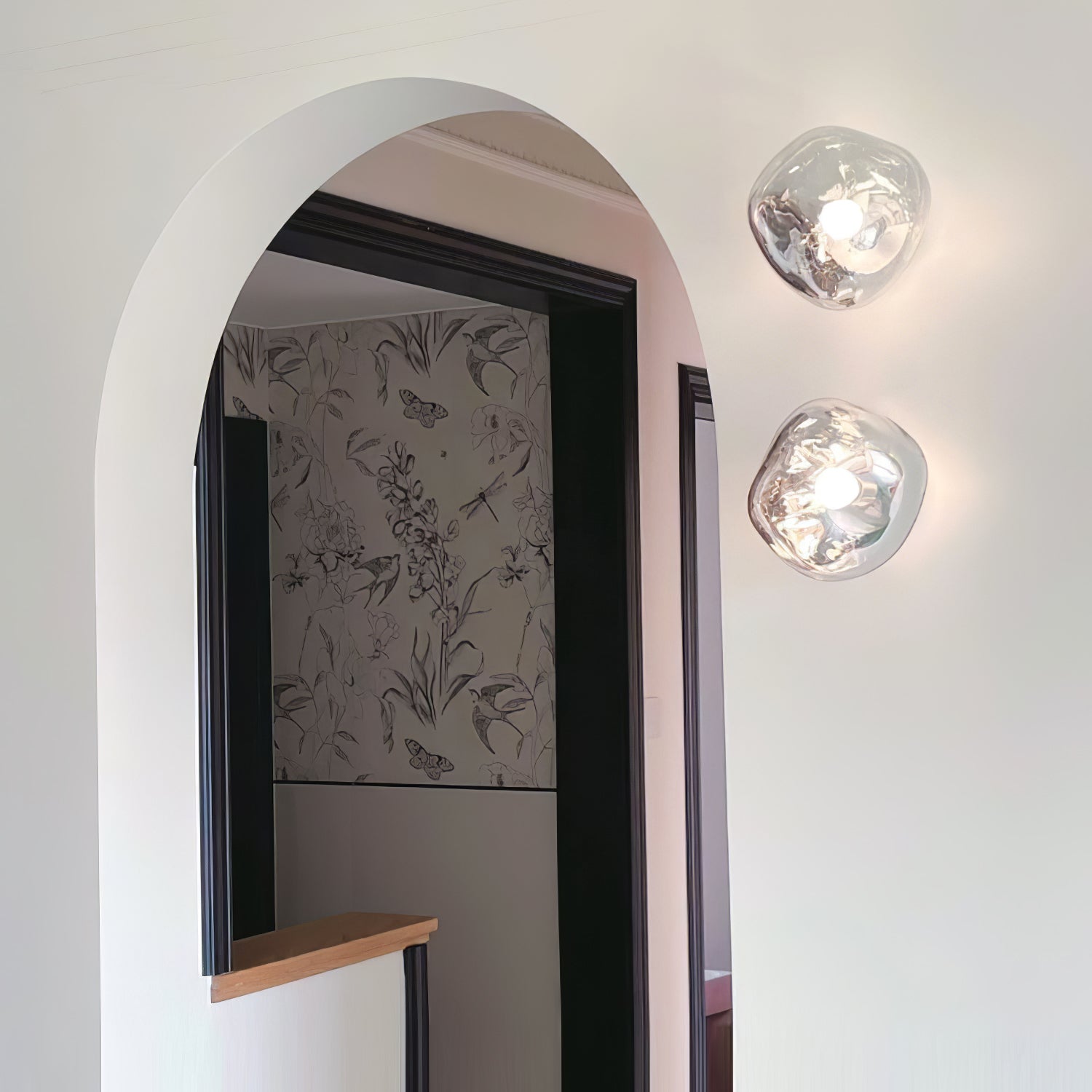 Nøordka Light Bespoke Wall Light Fixture Molten Glass Mirror Contemporary Wall Lamp