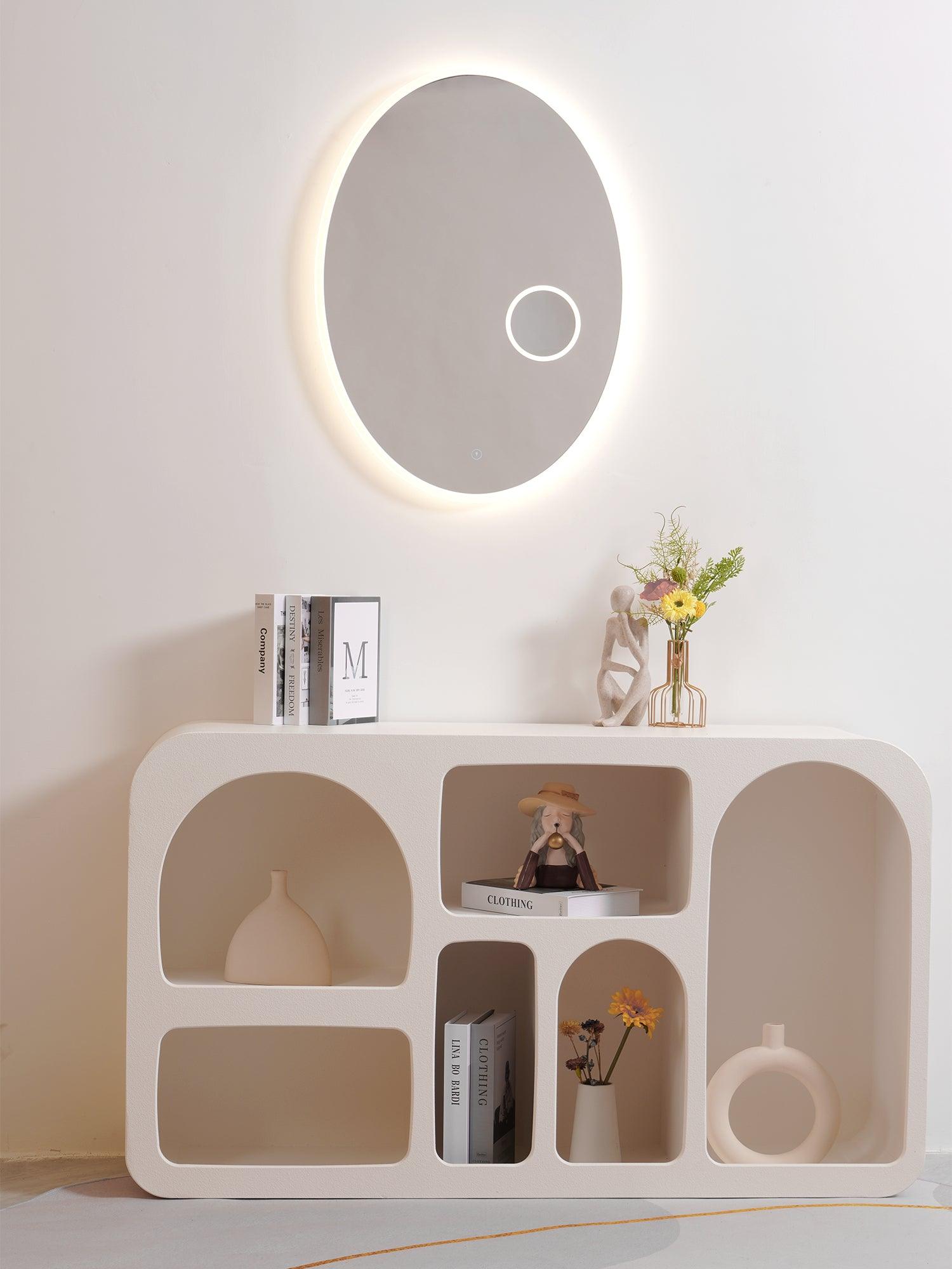 Nøordka Light Bespoke Wall Light Fixture Oval Backlit Mirror Nordic Inspired Wall Light