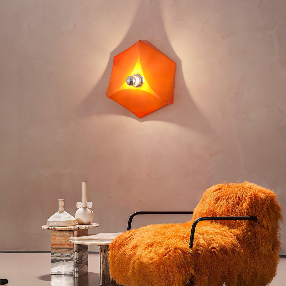 Nøordka Light Bespoke Wall Light Fixture Pentagon Contemporary Polycarbonate Wall Lamp