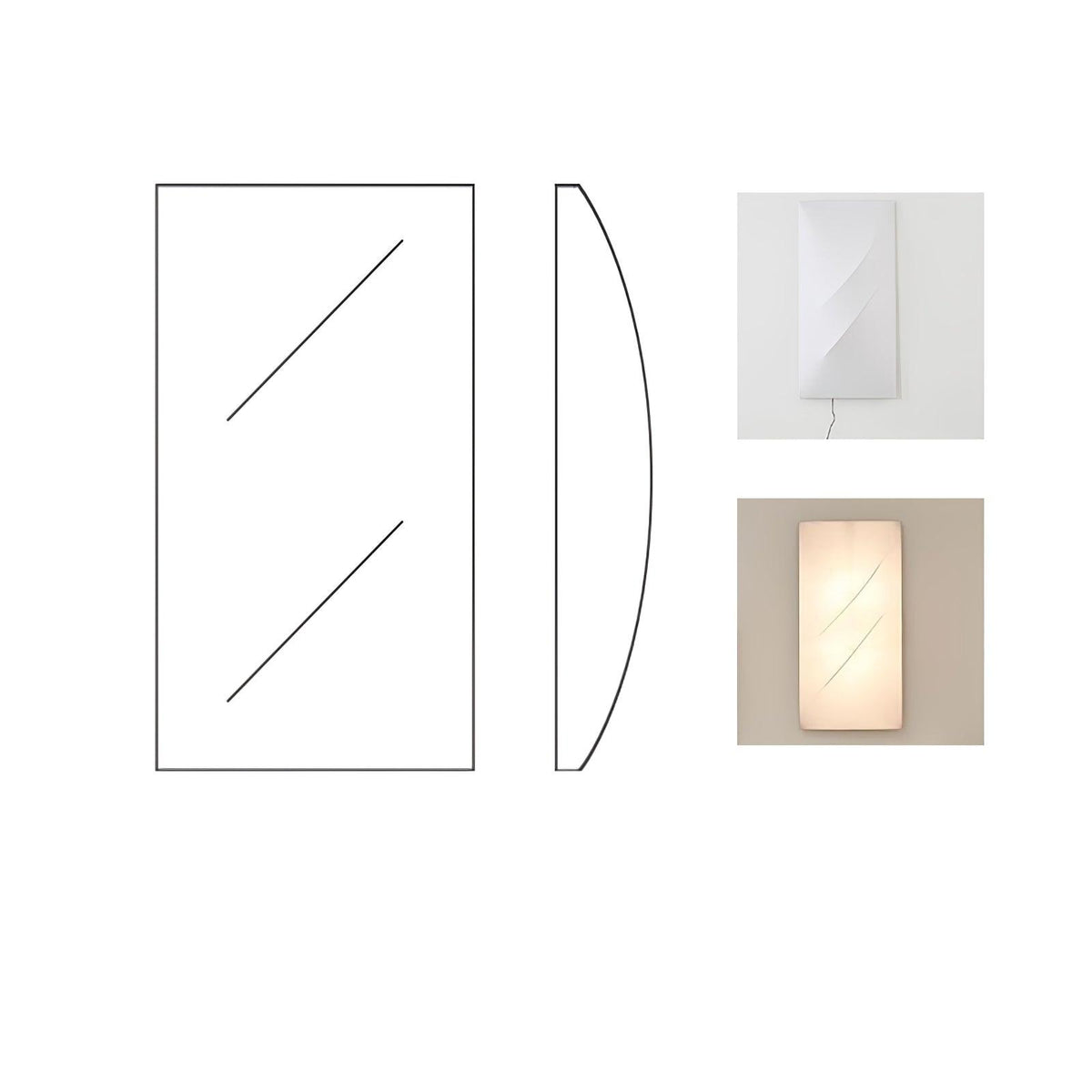 Nøordka Light Bespoke Wall Light Fixture Rectangle L 31.5″ x H 63″ / L 80cm x H 160cm / White / Warm Light Square Contemporary Fabric Wrapped Wall Sconce