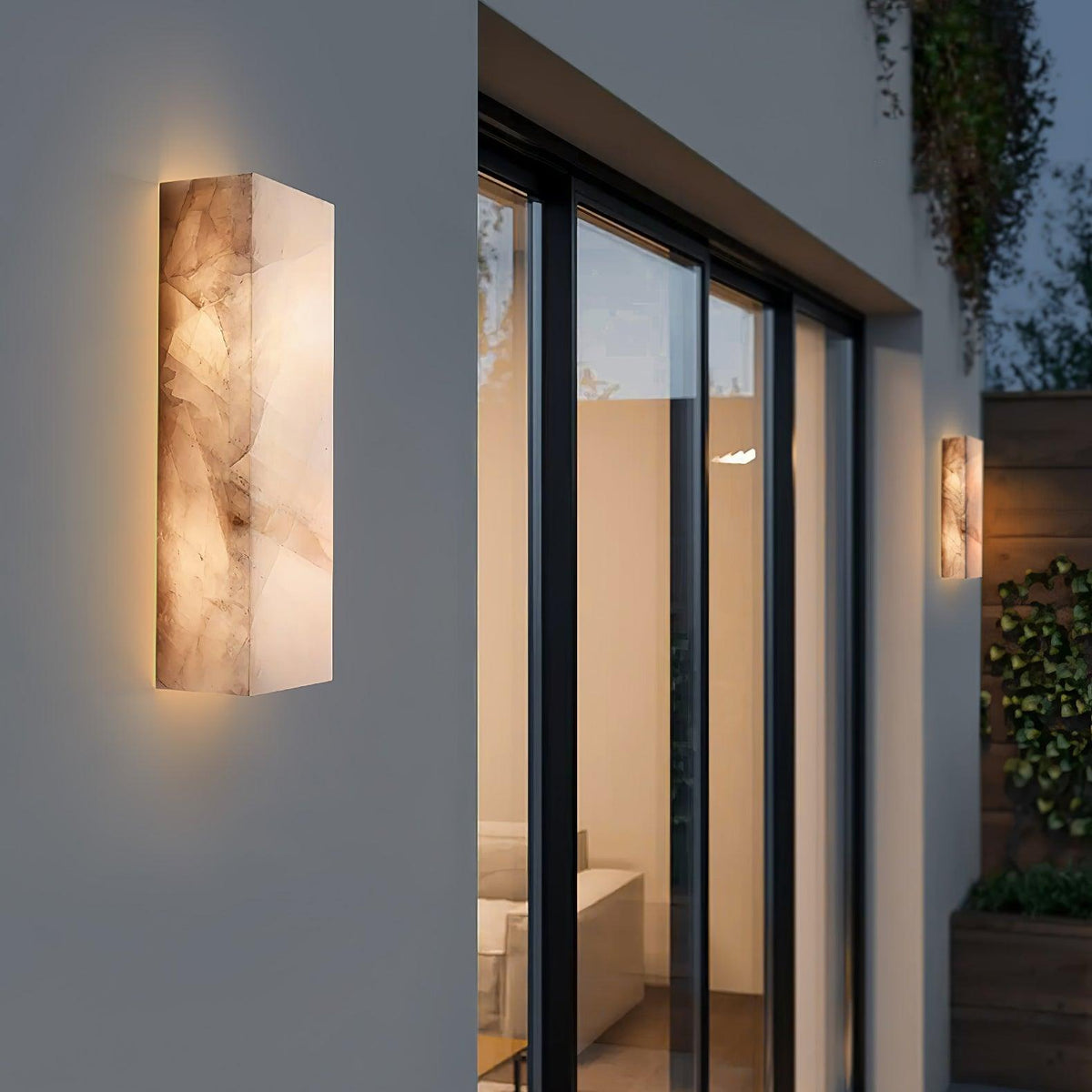 Nøordka Light Bespoke Wall Light Fixture Rectangular Alabaster Contemporary Wall Sconce