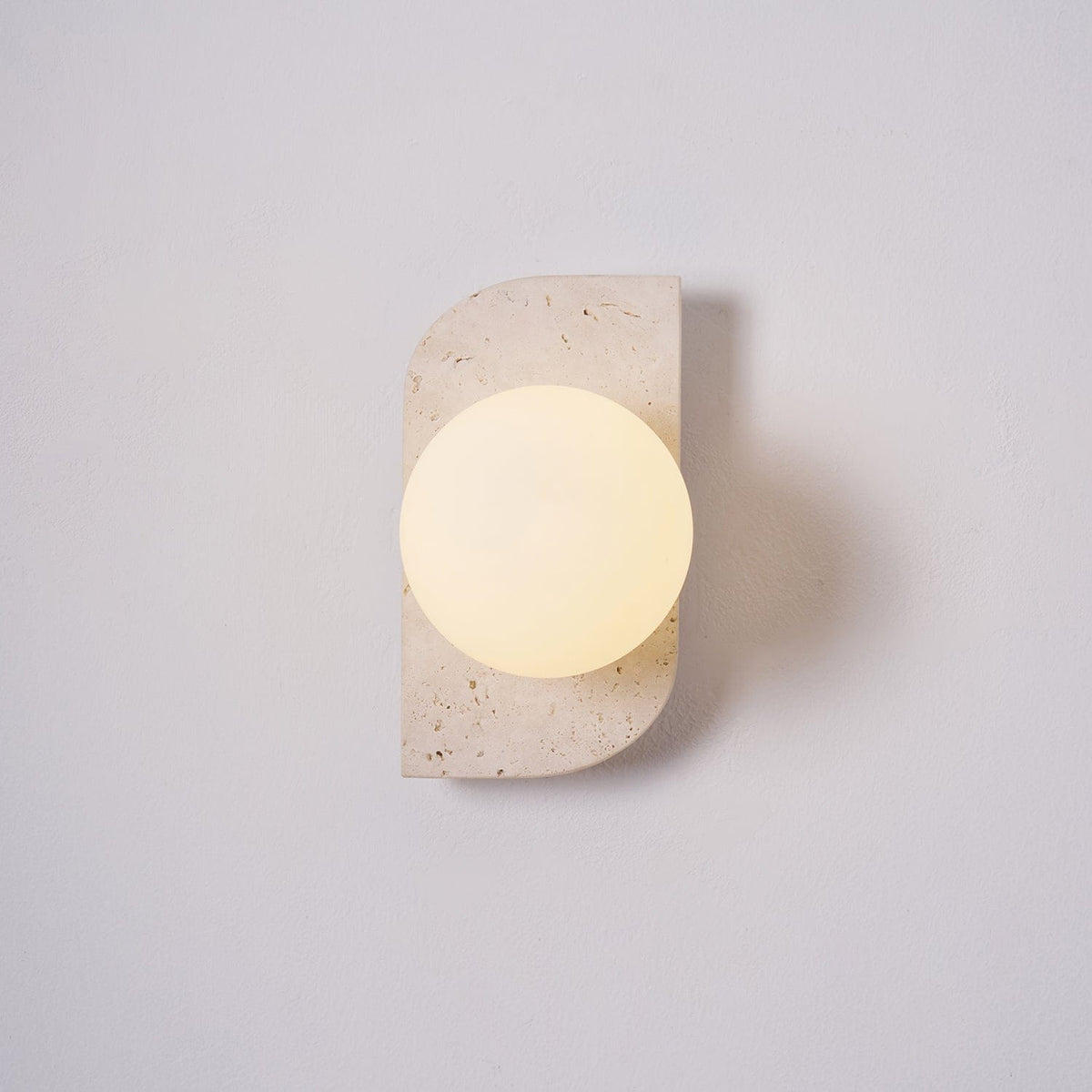 Nøordka Light Bespoke Wall Light Fixture Spherical Travertine Contemporary Wall Light