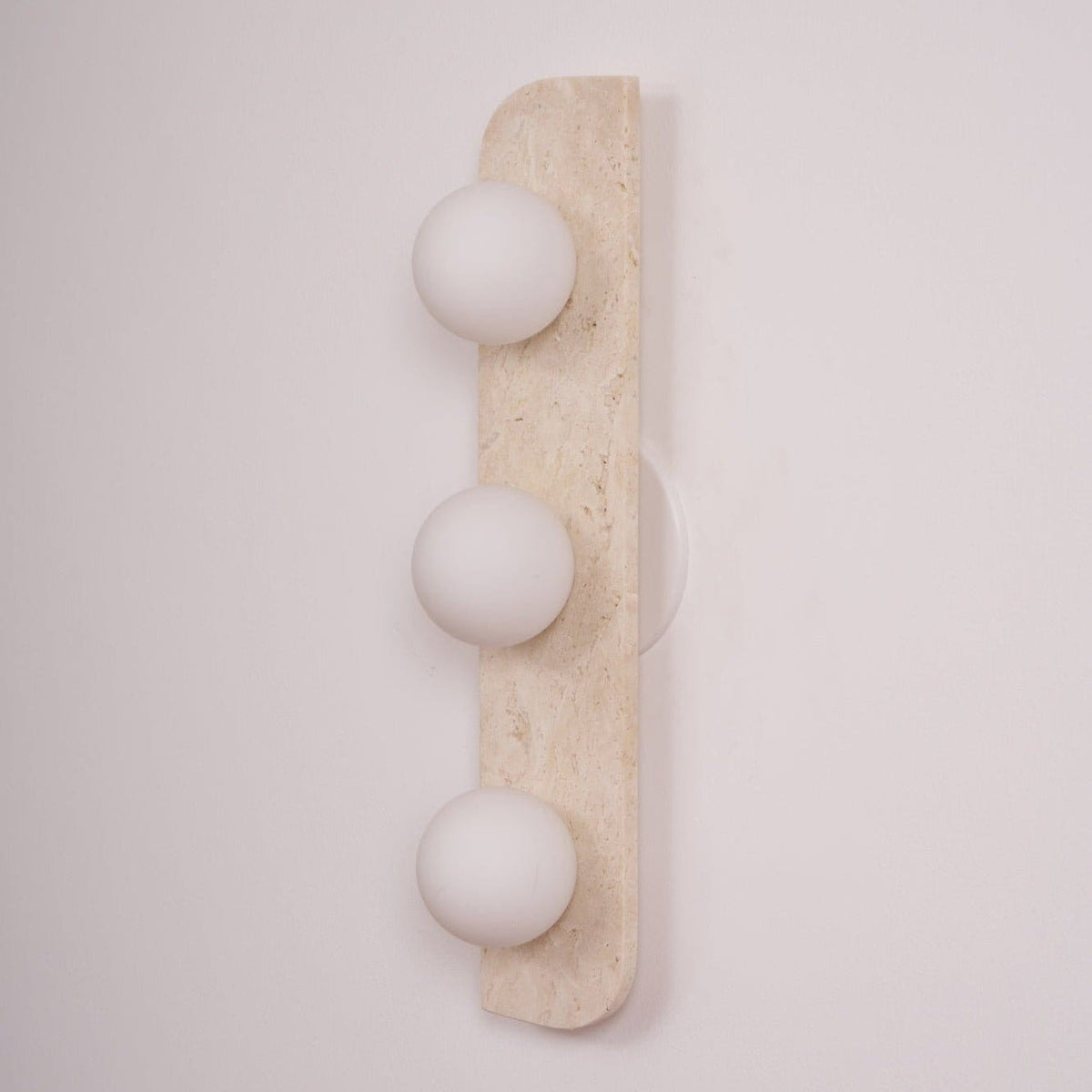 Nøordka Light Bespoke Wall Light Fixture Spherical Travertine Contemporary Wall Light