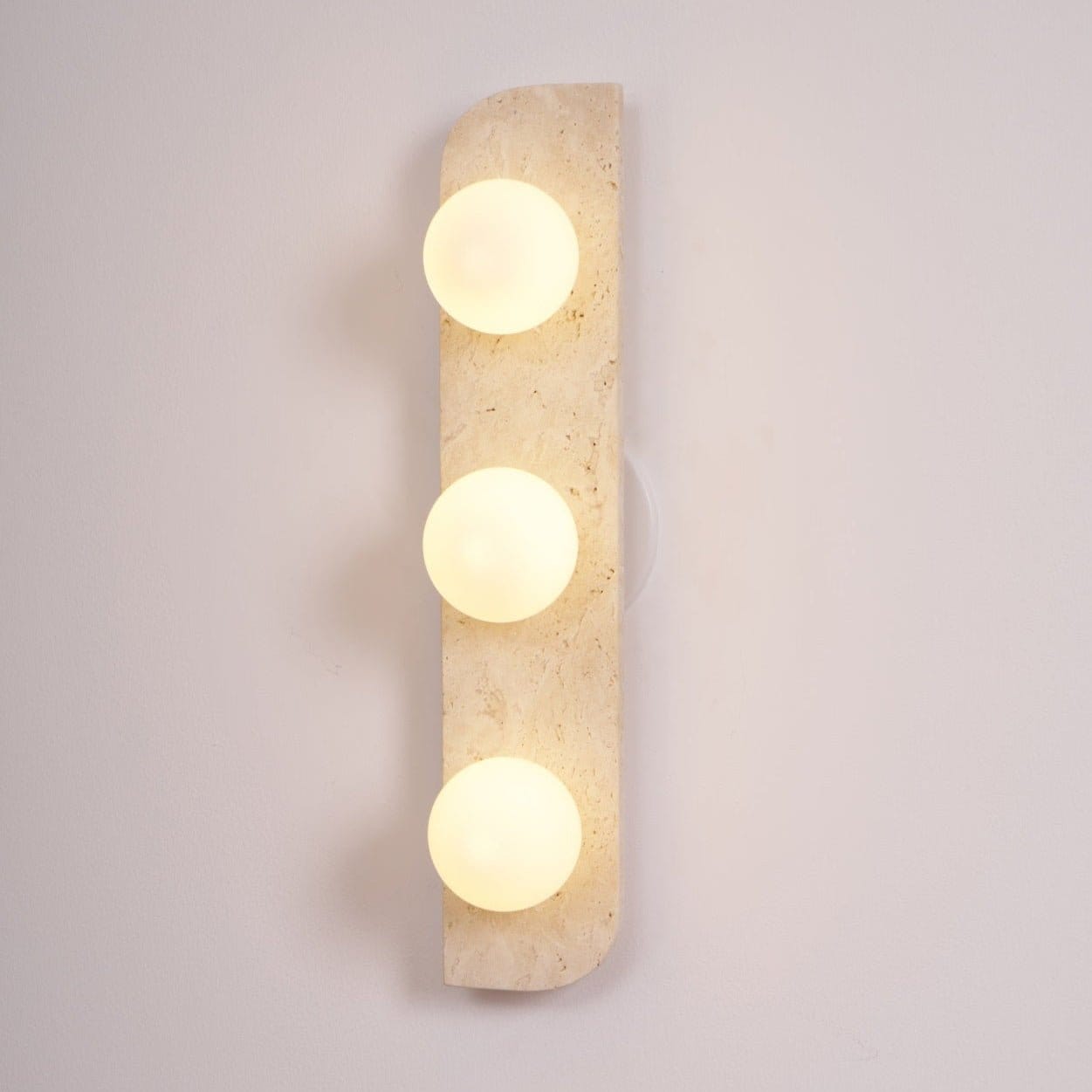 Nøordka Light Bespoke Wall Light Fixture Spherical Travertine Contemporary Wall Light