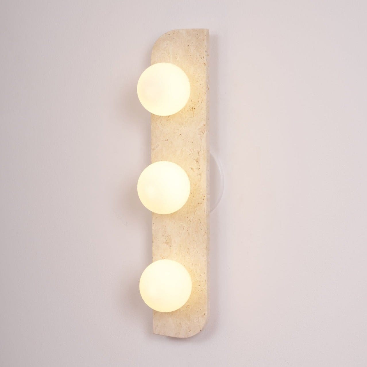 Nøordka Light Bespoke Wall Light Fixture Spherical Travertine Contemporary Wall Light