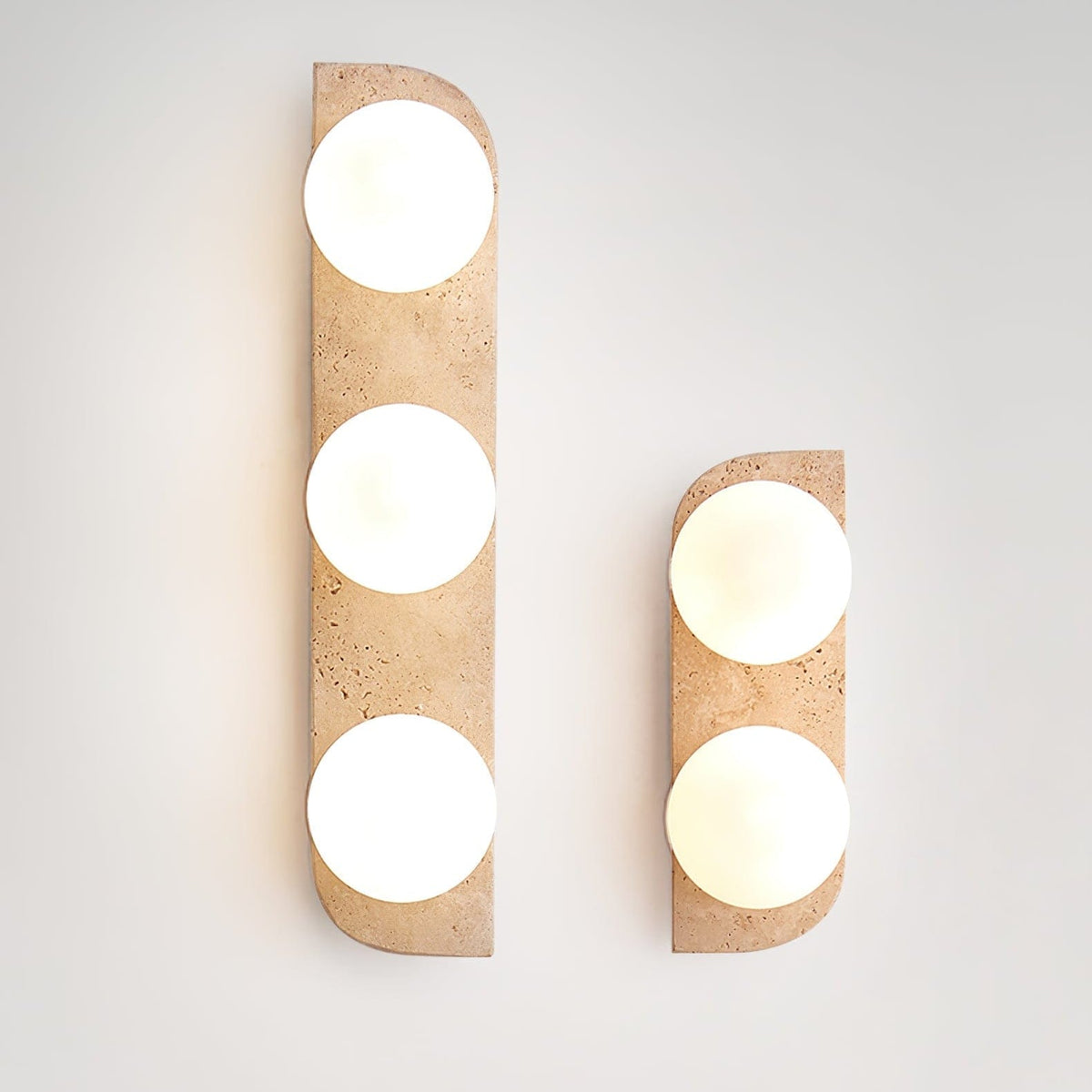 Nøordka Light Bespoke Wall Light Fixture Spherical Travertine Contemporary Wall Light