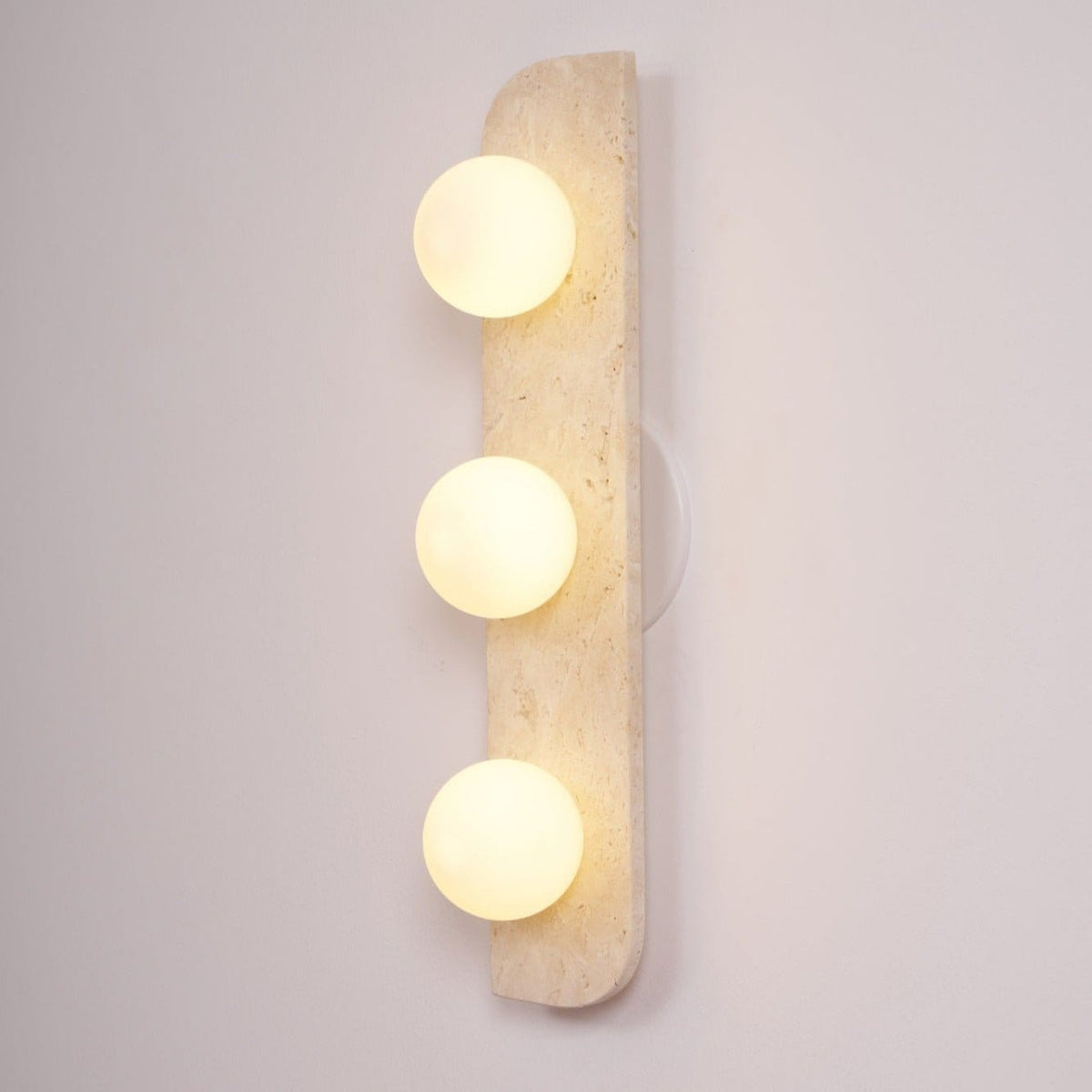 Nøordka Light Bespoke Wall Light Fixture Spherical Travertine Contemporary Wall Light