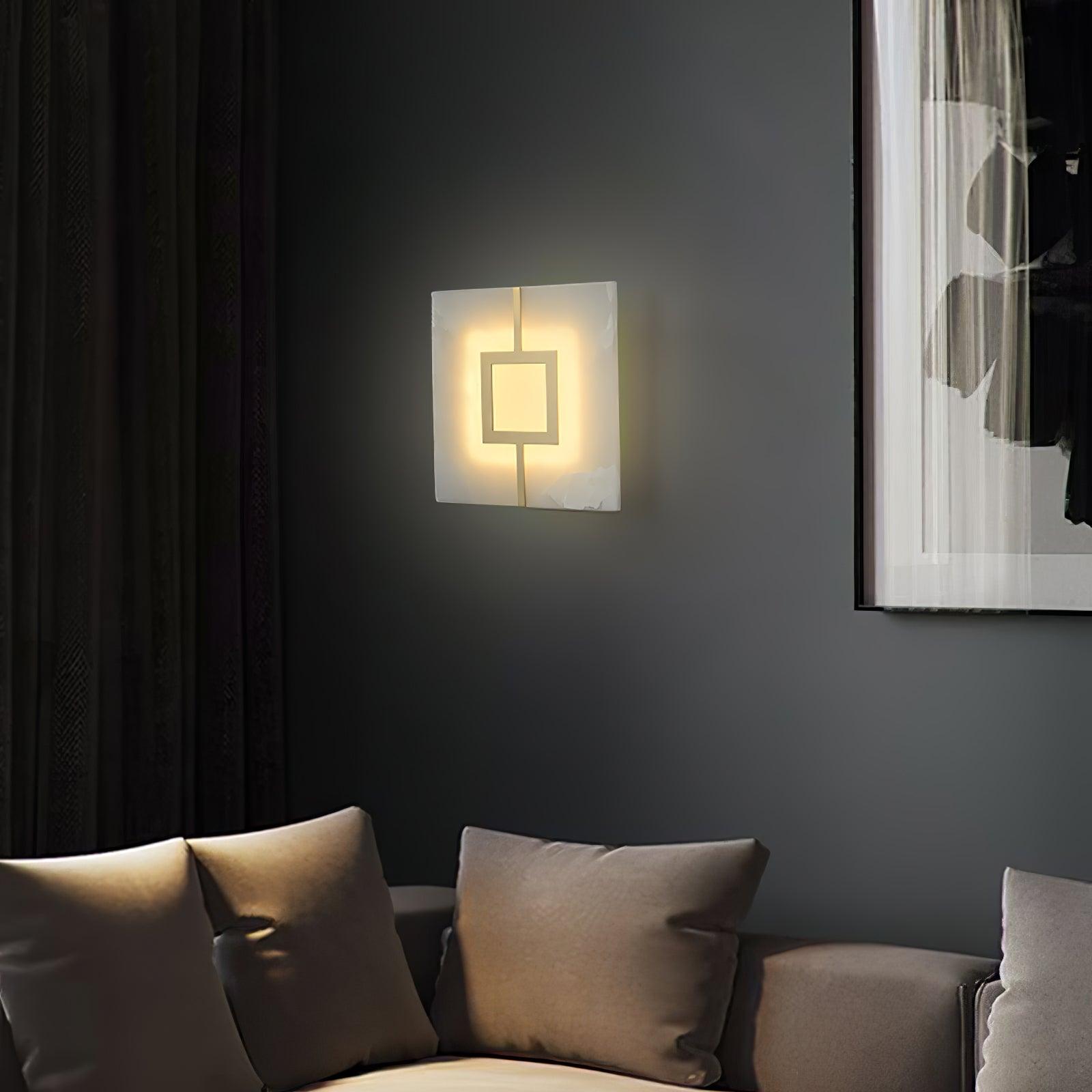 Nøordka Light Bespoke Wall Light Fixture Square Alabaster Contemporary Wall Light