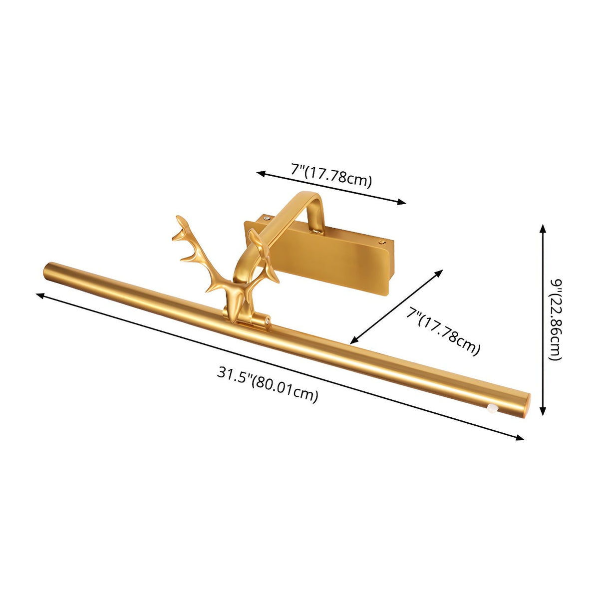 Nøordka Light Bespoke Wall Light Fixture Stag Horn Handcrafted Antique Brass Finish Wall Light