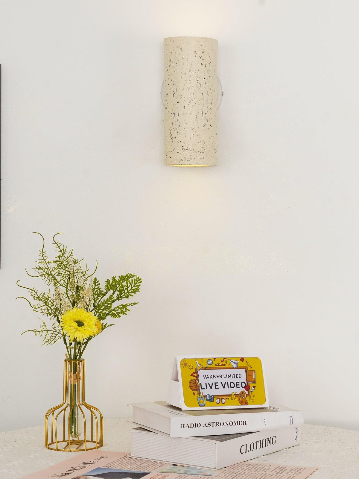 Nøordka Light Bespoke Wall Light Fixture Textured Cylinder Contemporary Wall Light