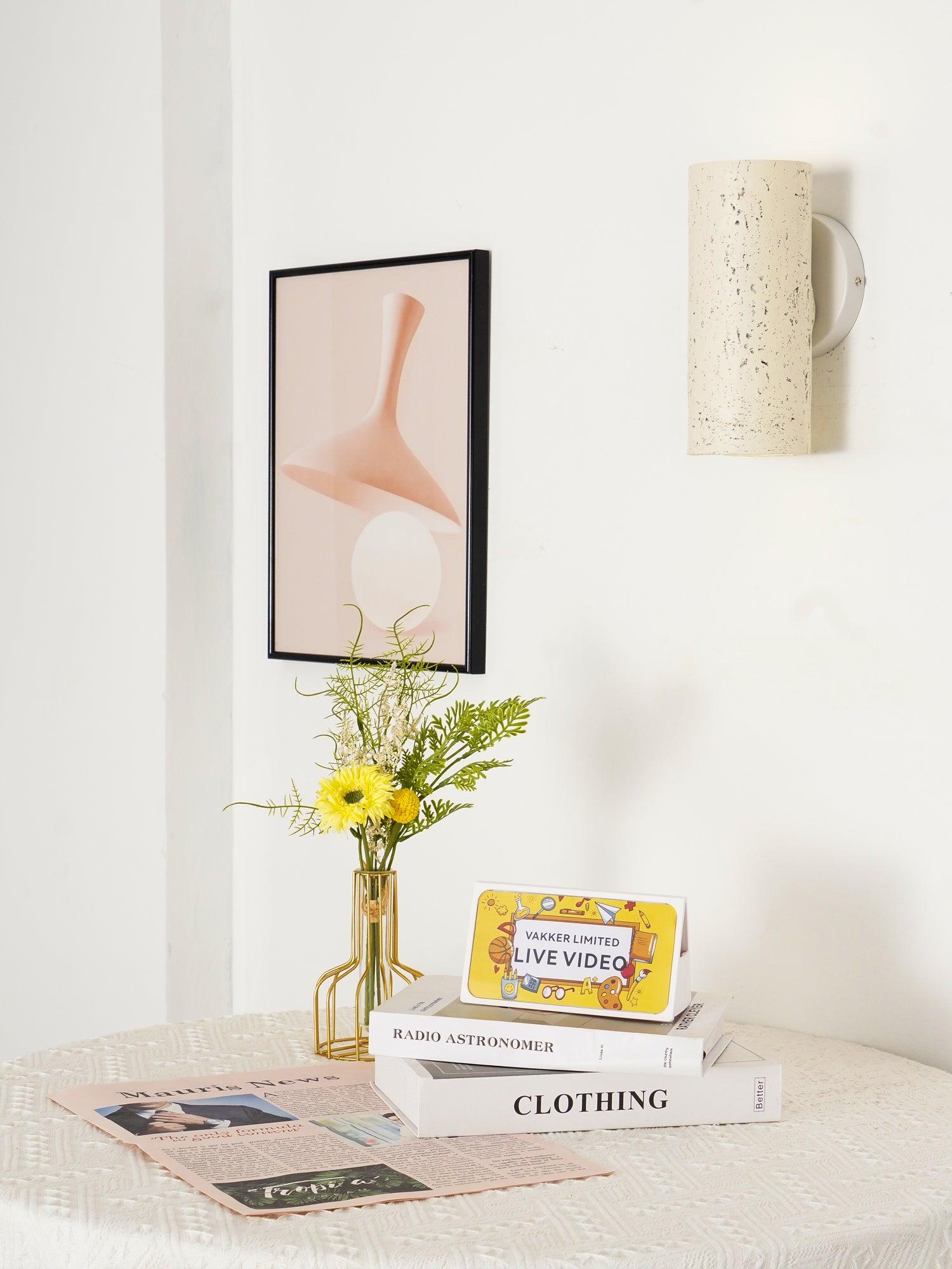 Nøordka Light Bespoke Wall Light Fixture Textured Cylinder Contemporary Wall Light