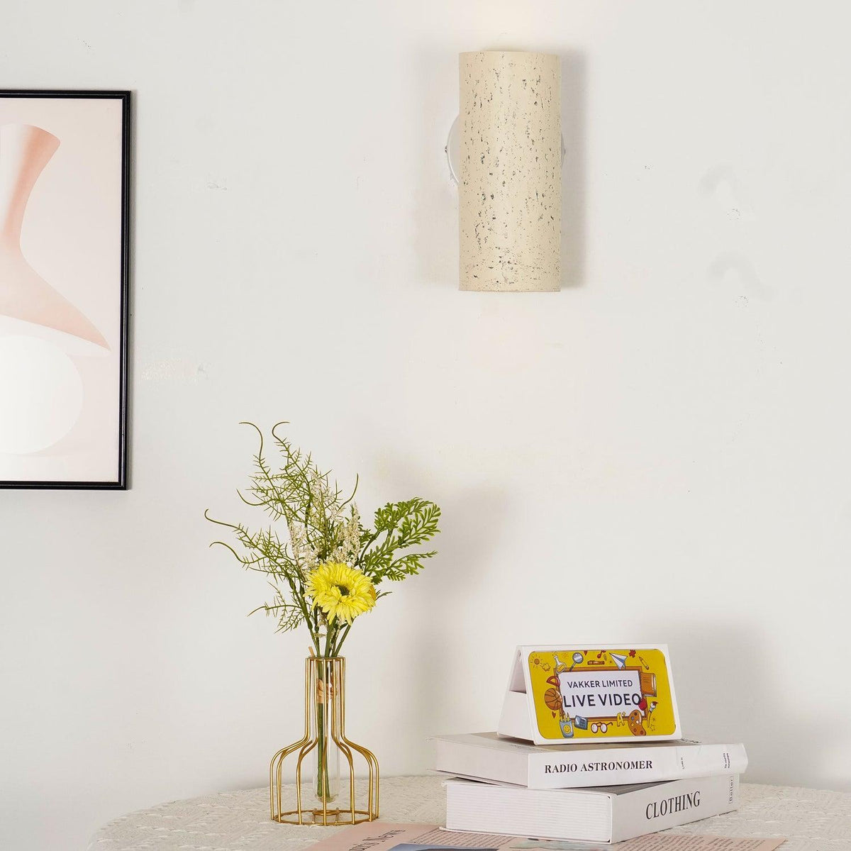 Nøordka Light Bespoke Wall Light Fixture Textured Cylinder Contemporary Wall Light