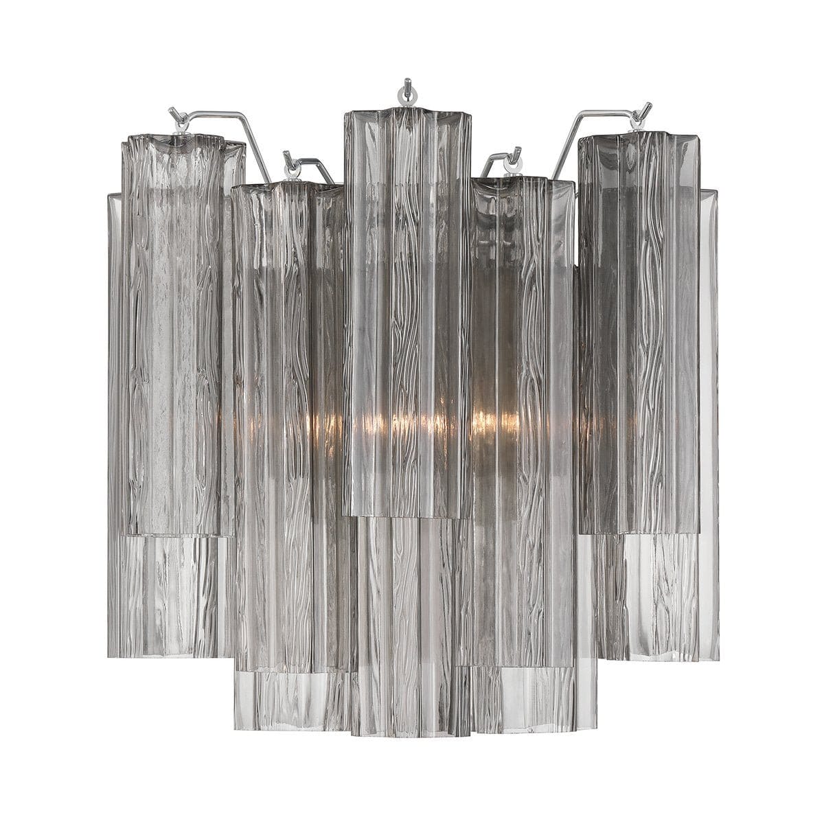 Nøordka Light Bespoke Wall Light Fixture Textured Glass Polished Chrome Finish Wall Light