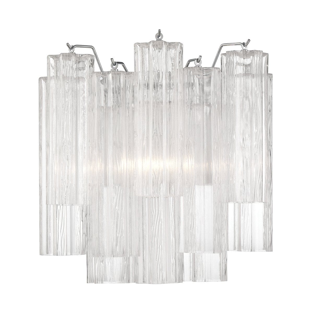 Nøordka Light Bespoke Wall Light Fixture Textured Glass Polished Chrome Finish Wall Light