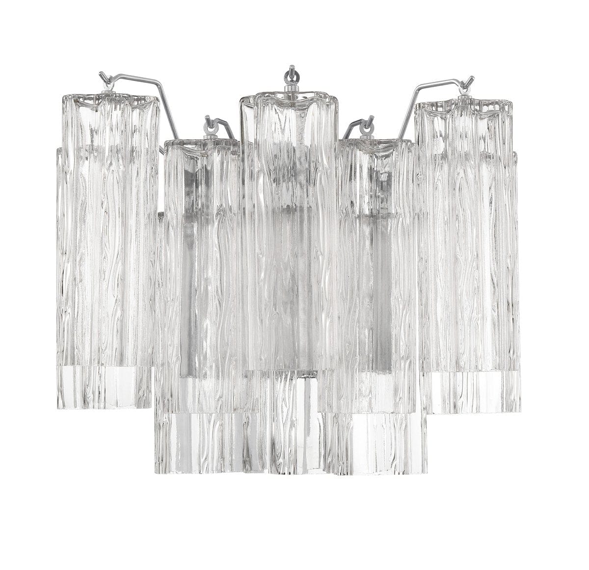 Nøordka Light Bespoke Wall Light Fixture Textured Glass Polished Chrome Finish Wall Light