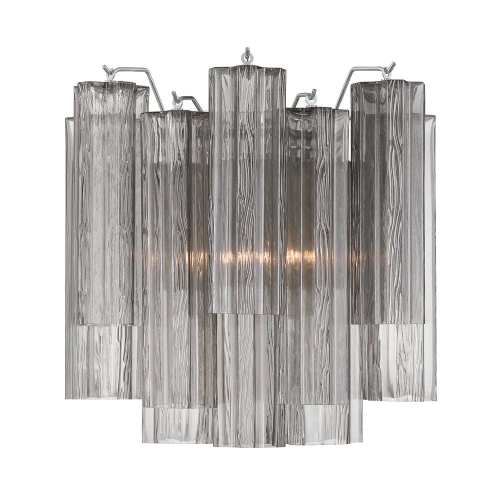 Nøordka Light Bespoke Wall Light Fixture Textured Glass Polished Chrome Finish Wall Light