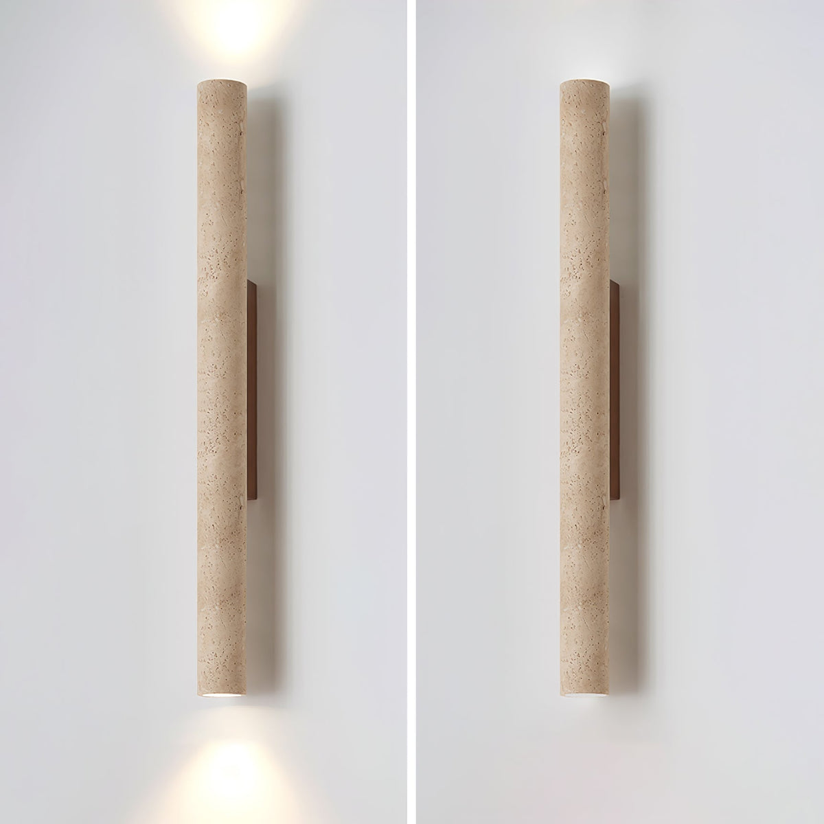 Nøordka Light Bespoke Wall Light Fixture Travertine Column Contemporary Wall Light